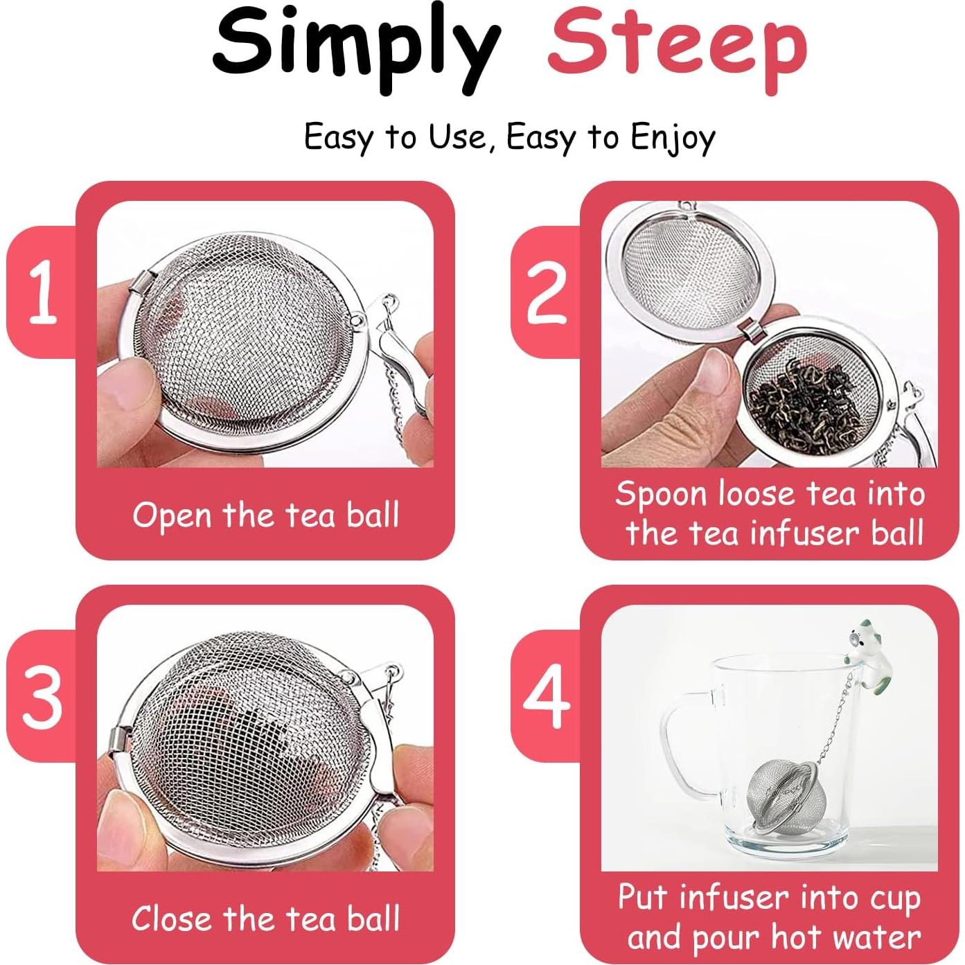 Infusor de Té Gato Calico Lesnorry - Acero Inoxidable, 5.33 cm