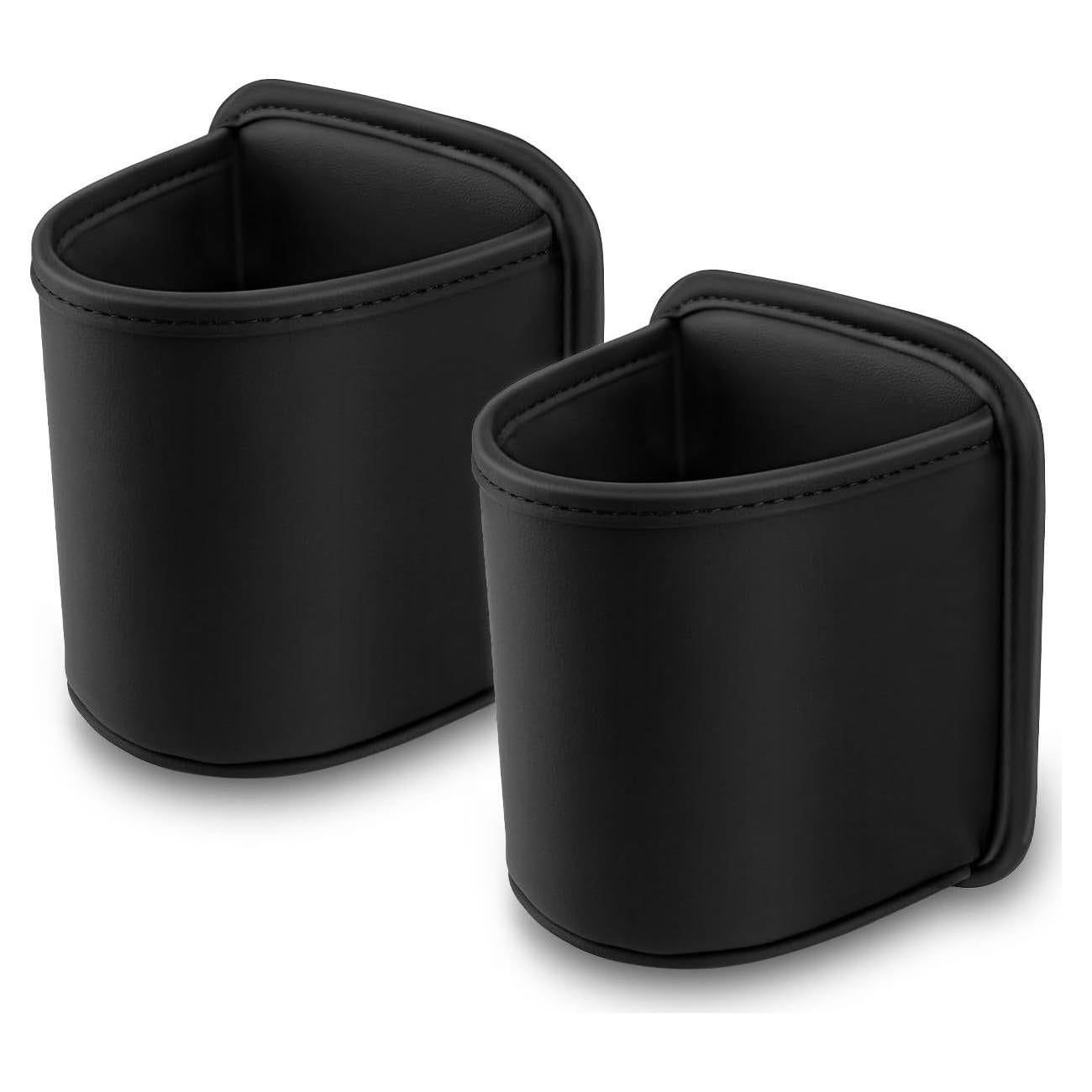 Soportes de Taza para Auto 1797 - Organizador Negro Cuero PU