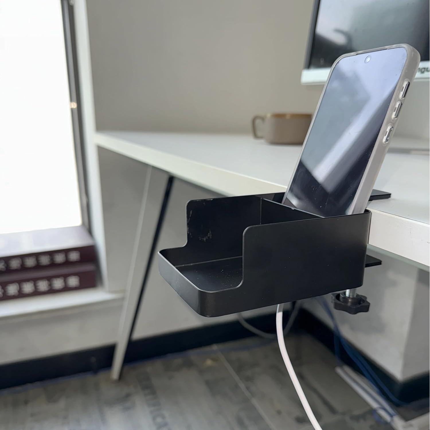 Soporte para Tazas de Escritorio LEICHI Negro, Antidesbordamiento