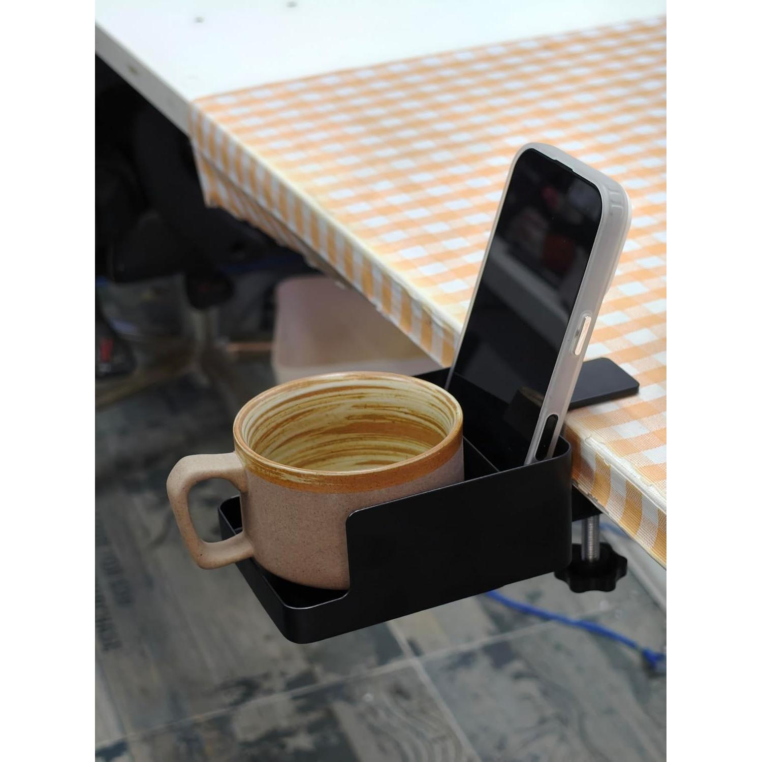 Soporte para Tazas de Escritorio LEICHI Negro, Antidesbordamiento