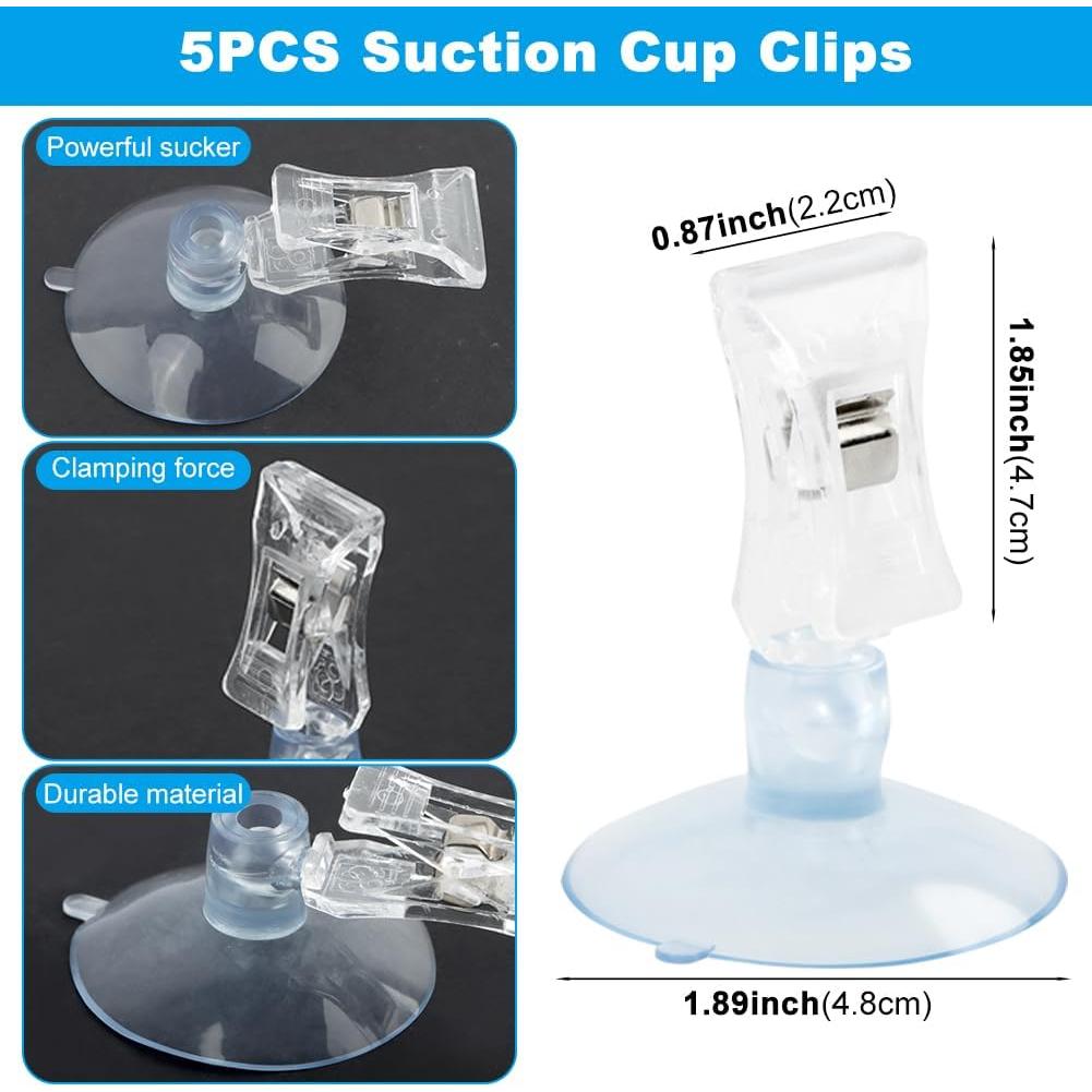 5 Clips de Ventosa CALIDAKA para Pared - Soporte Reutilizable