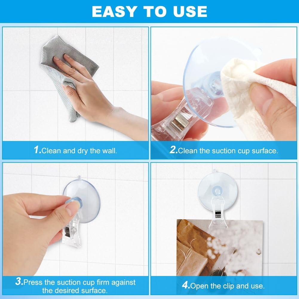 5 Clips de Ventosa CALIDAKA para Pared - Soporte Reutilizable