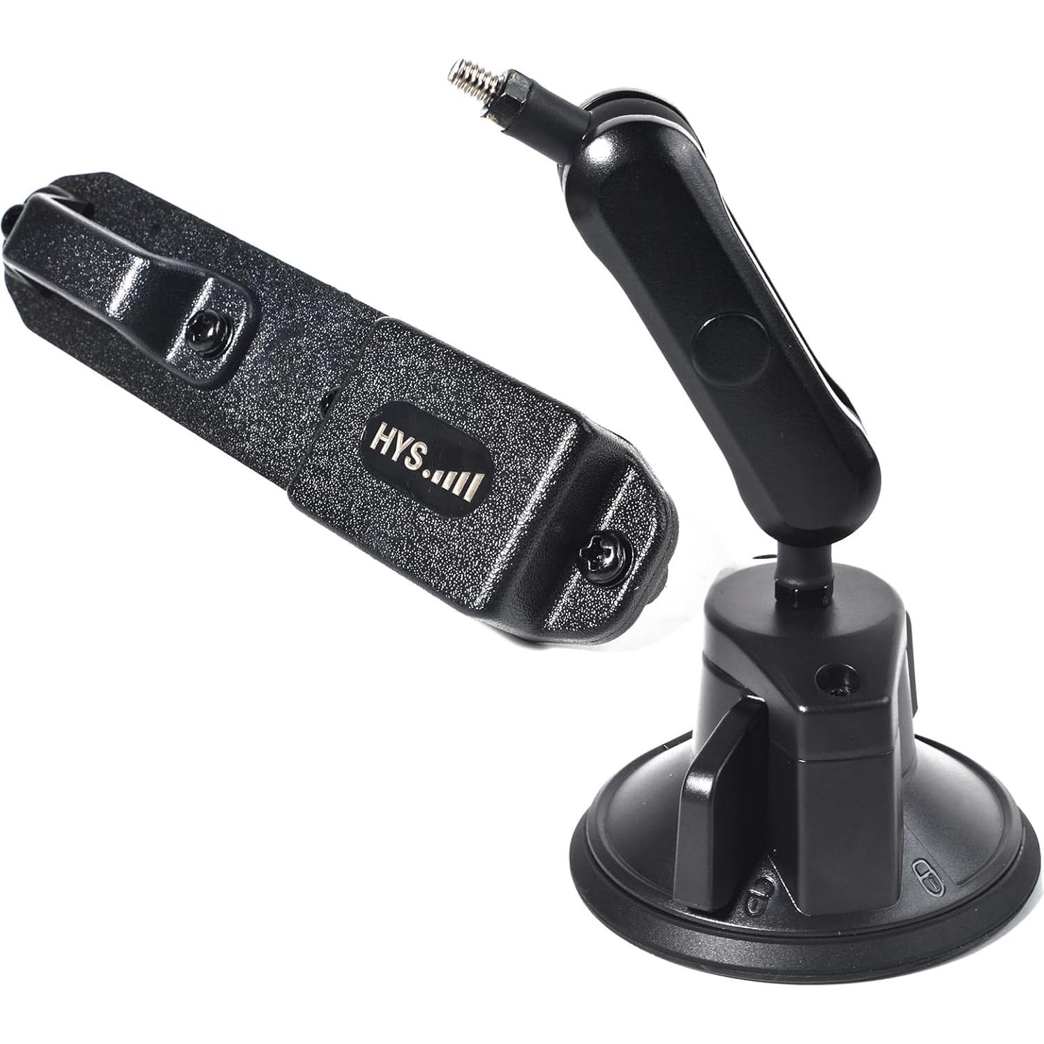 Soporte de Radio Portátil HYS con Ventosa y Clip de Cinturón