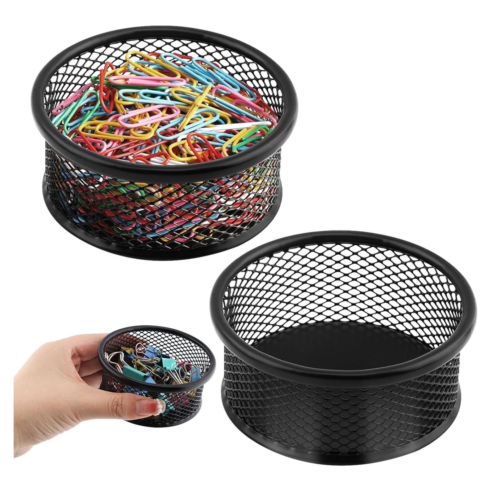 Soporte de Clips de Papel de Malla Kryslanix - 2 Piezas, Organizador de Escritorio