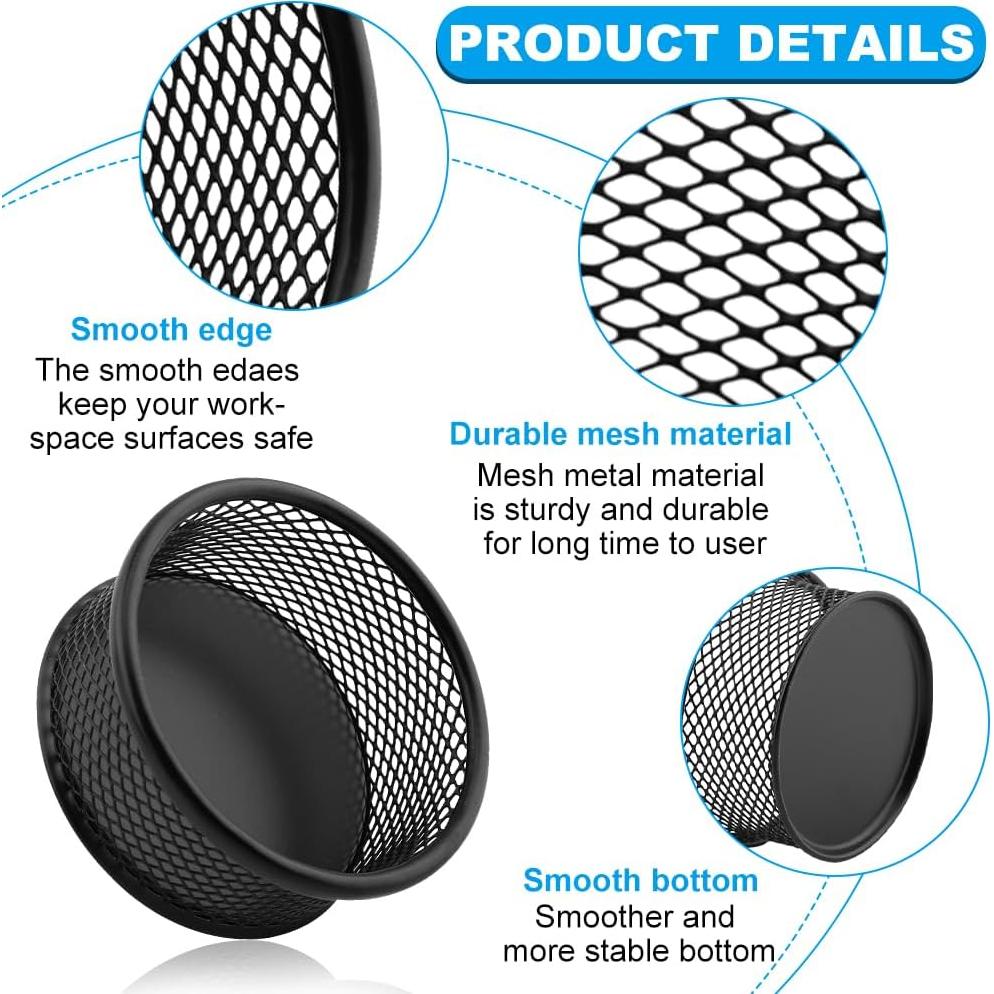 Soporte de Clips de Papel de Malla Kryslanix - 2 Piezas, Organizador de Escritorio