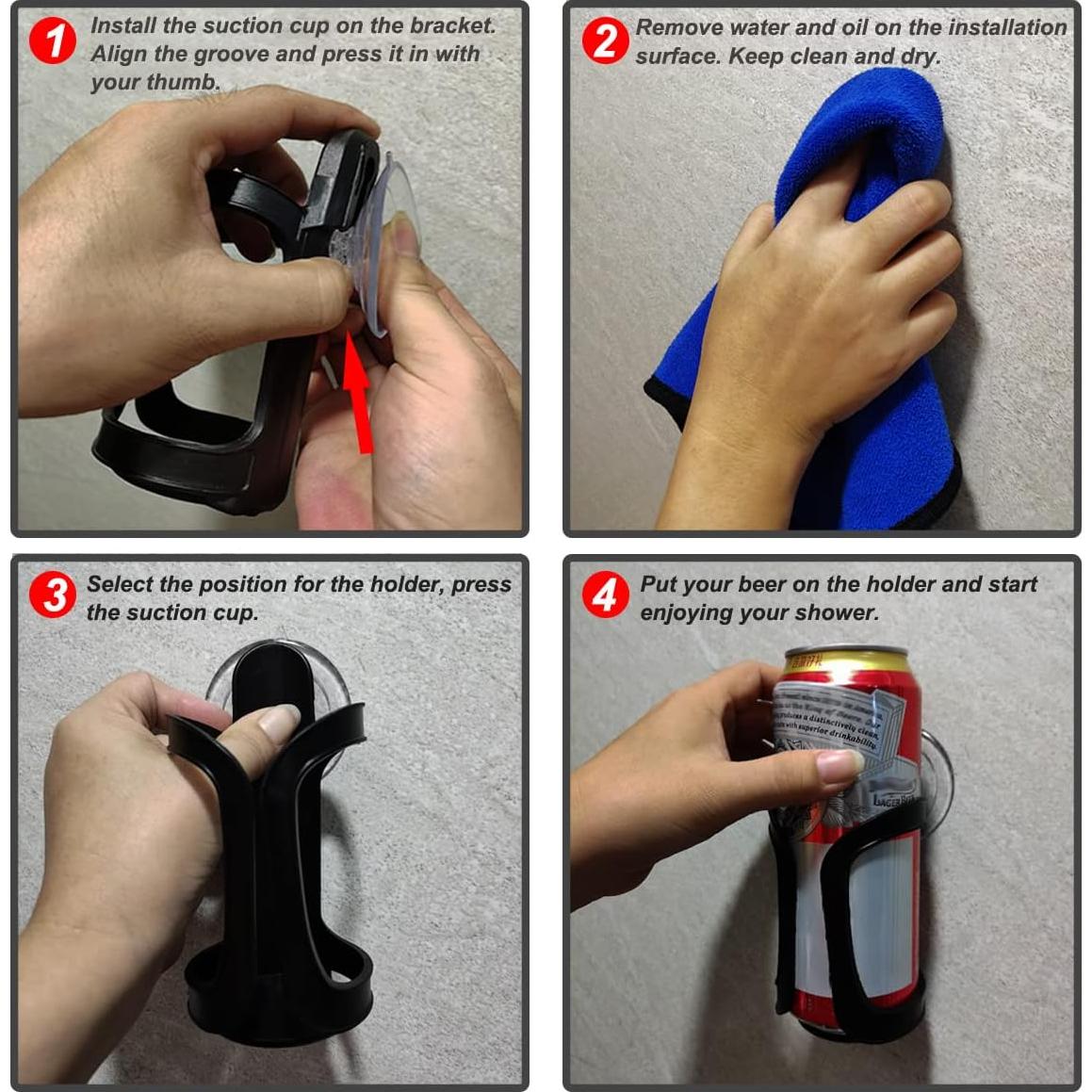 Soporte para cerveza Seatery con ventosa y clip, 2 kg