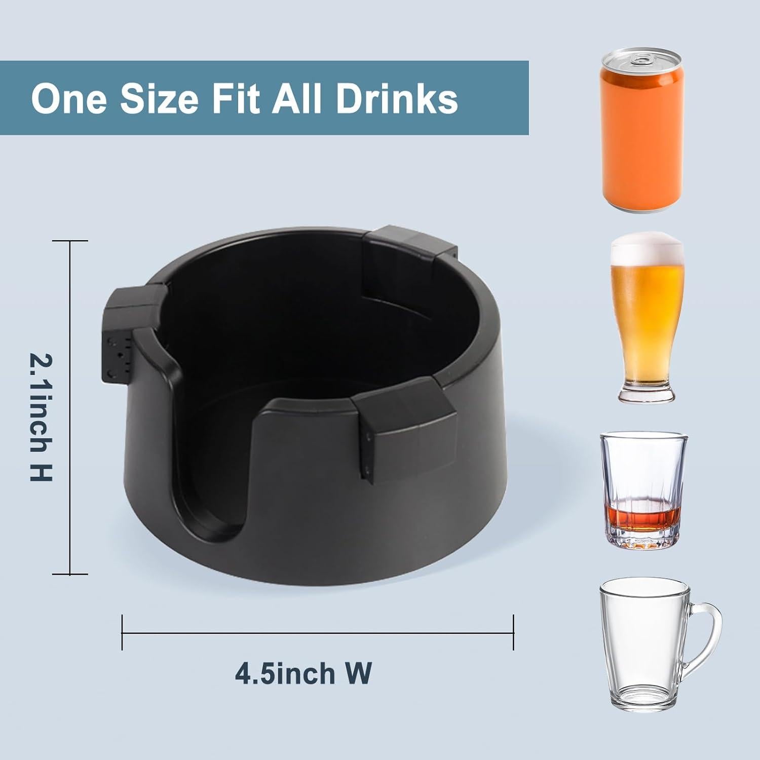 Soporte para Taza Anti Derrame EOFJRUC Negro Ajustable