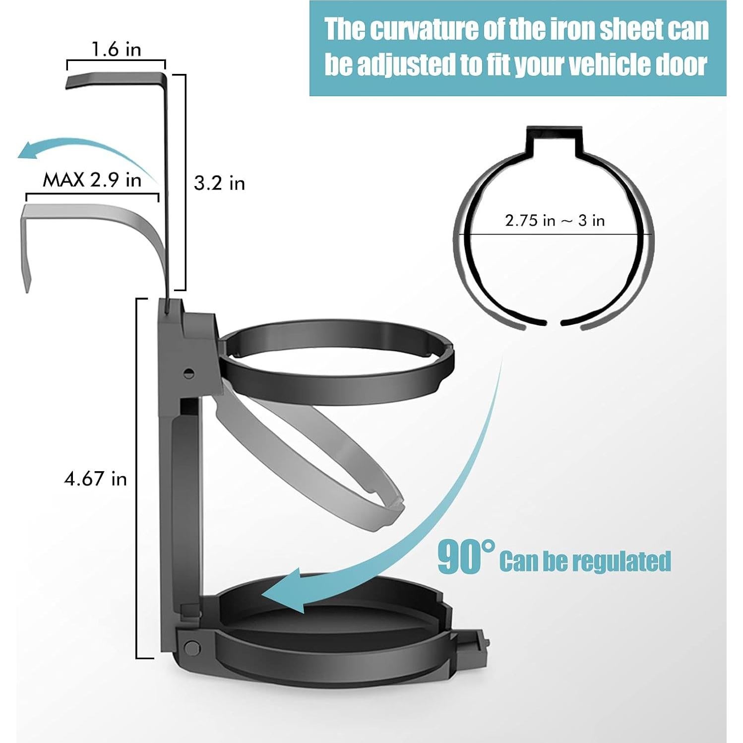 Soporte para Tazas de Coche LITTLEMOLE LM2775 Plegable Ajustable
