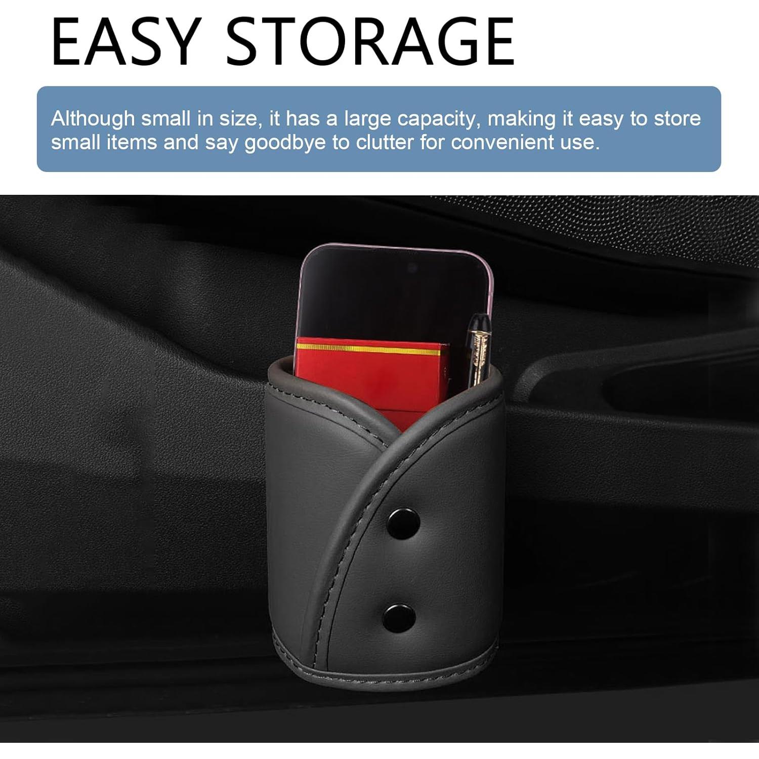 Soporte de Vaso de Cuero Opuweiy para Auto Negro 1 PC