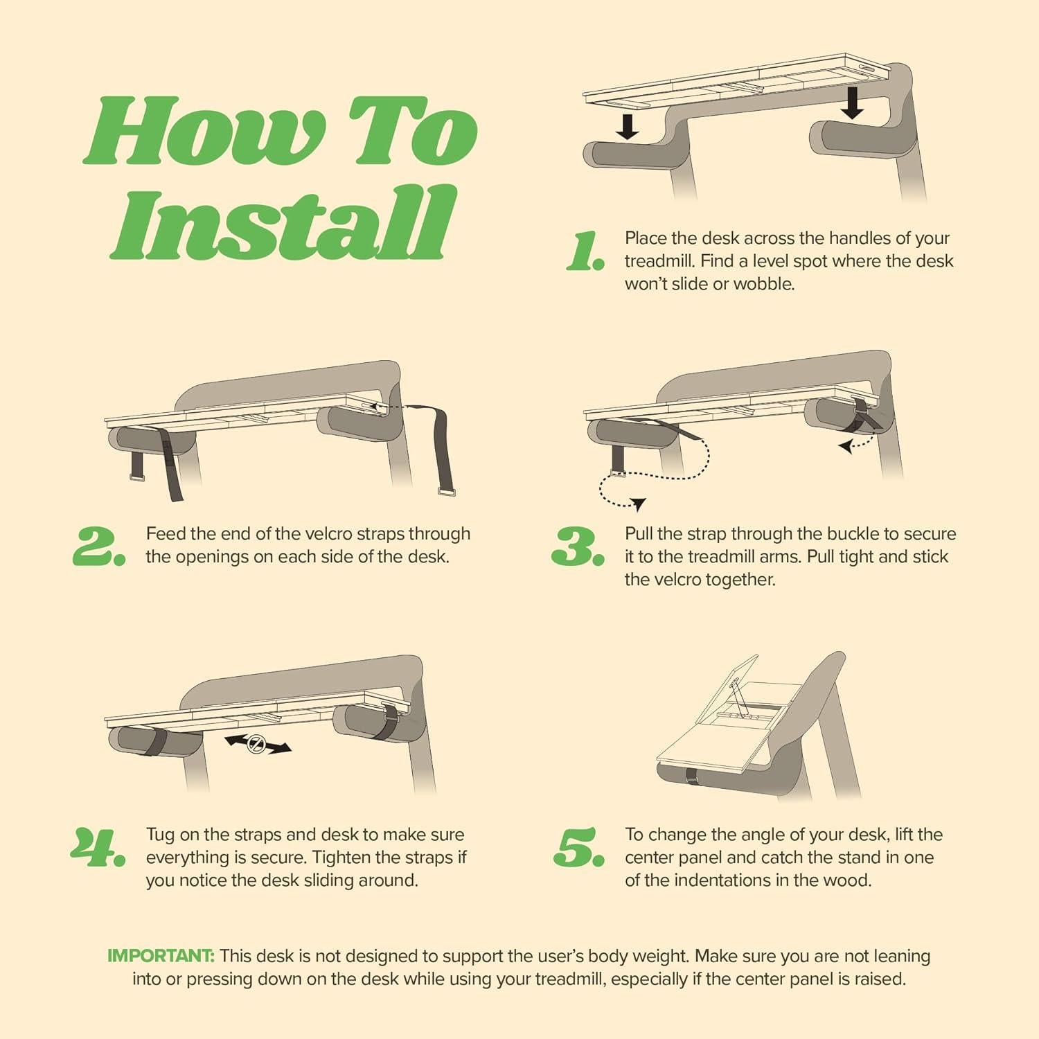 Escritorio para Cinta de Correr Houseables 86x30.5cm Bambú