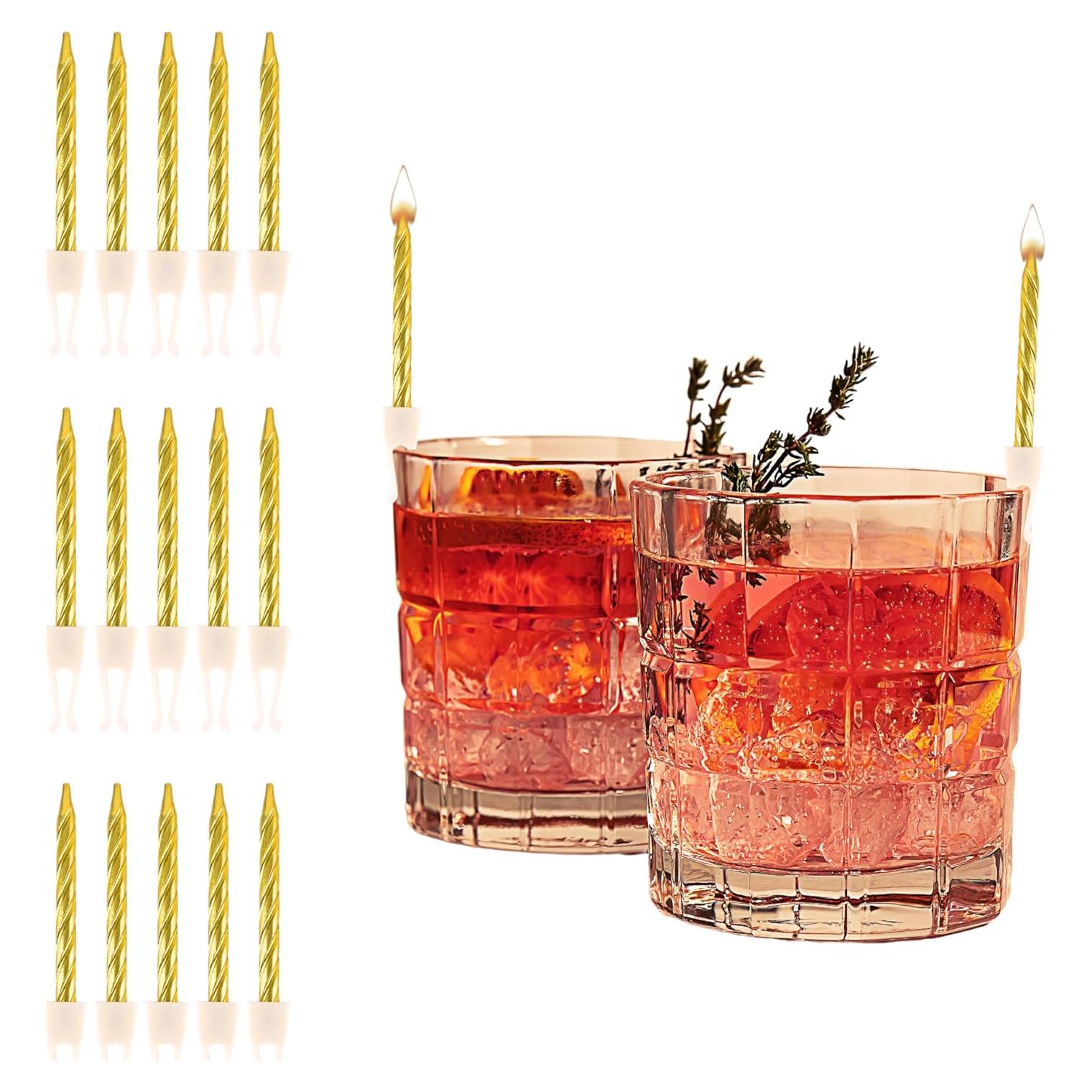 Clips de Velas de Cumpleaños Stumbelina - 15 Piezas Doradas