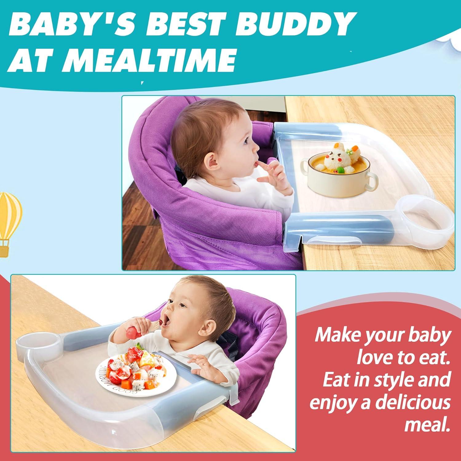 Bandeja de Comedor Portátil LuQiBabe para Bebés Transparente