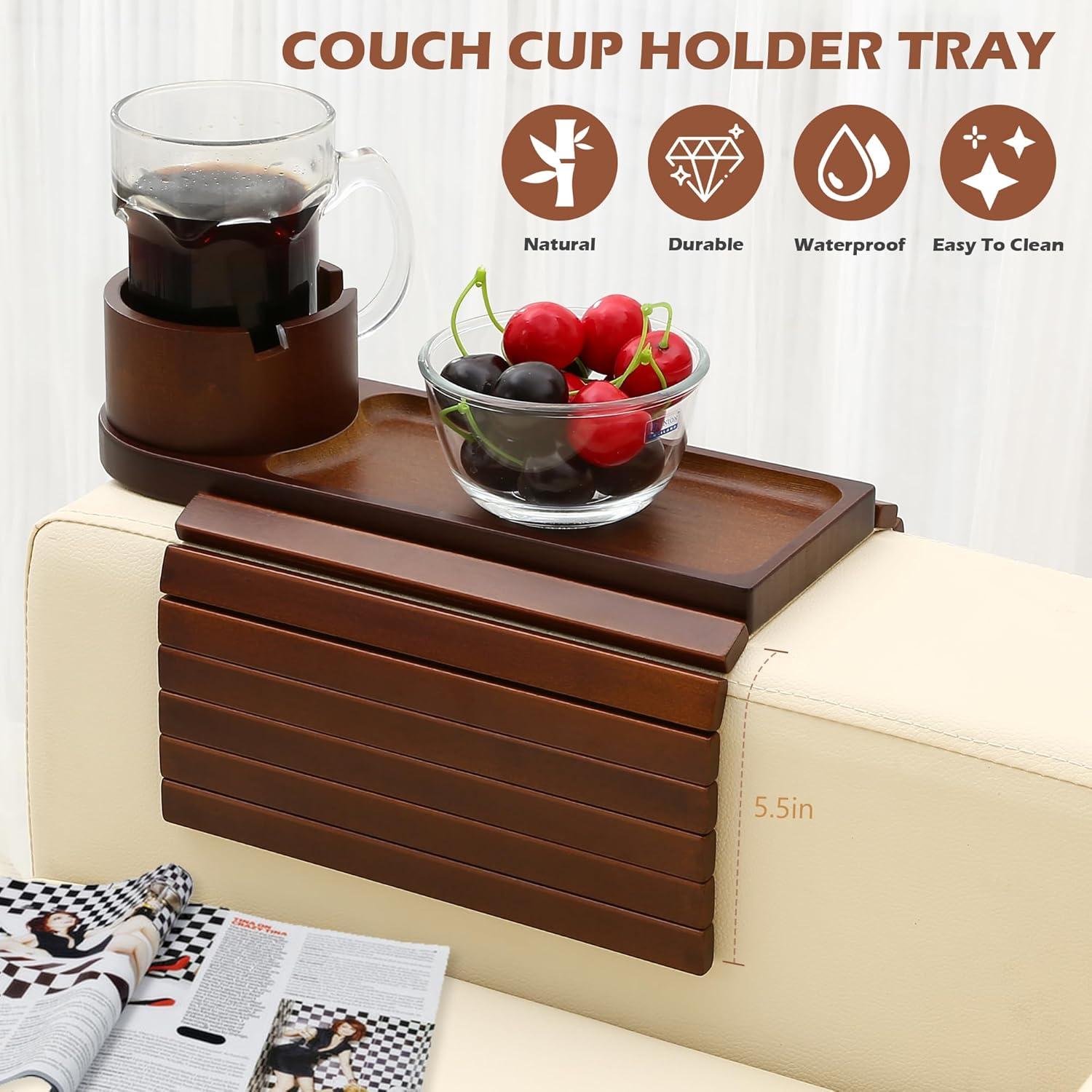 Bandeja Soporte de Taza de Bambú BAMTRAY 40x33 cm Plegable