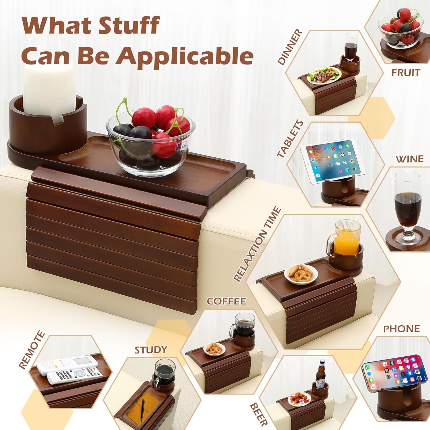 Bandeja Soporte de Taza de Bambú BAMTRAY 40x33 cm Plegable