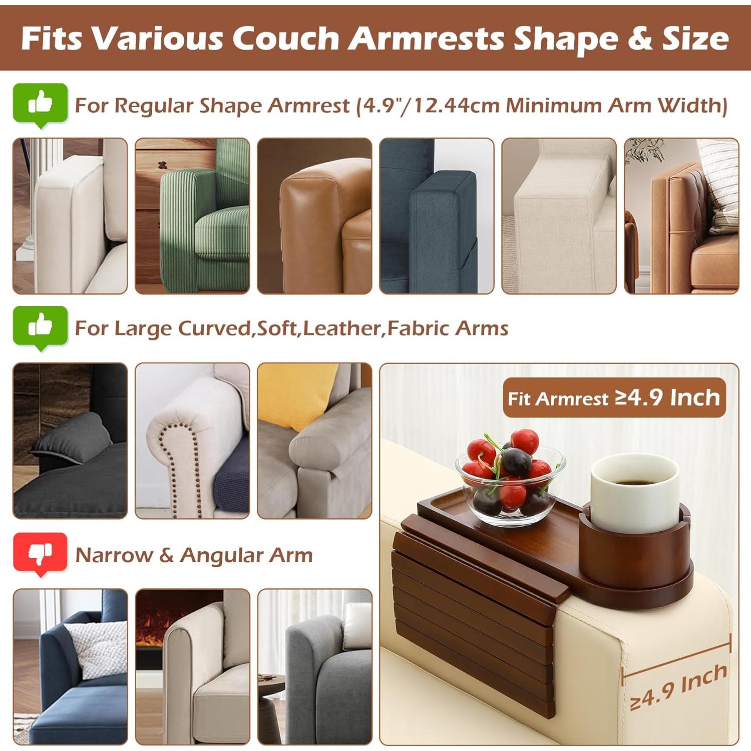 Bandeja Soporte de Taza de Bambú BAMTRAY 40x33 cm Plegable