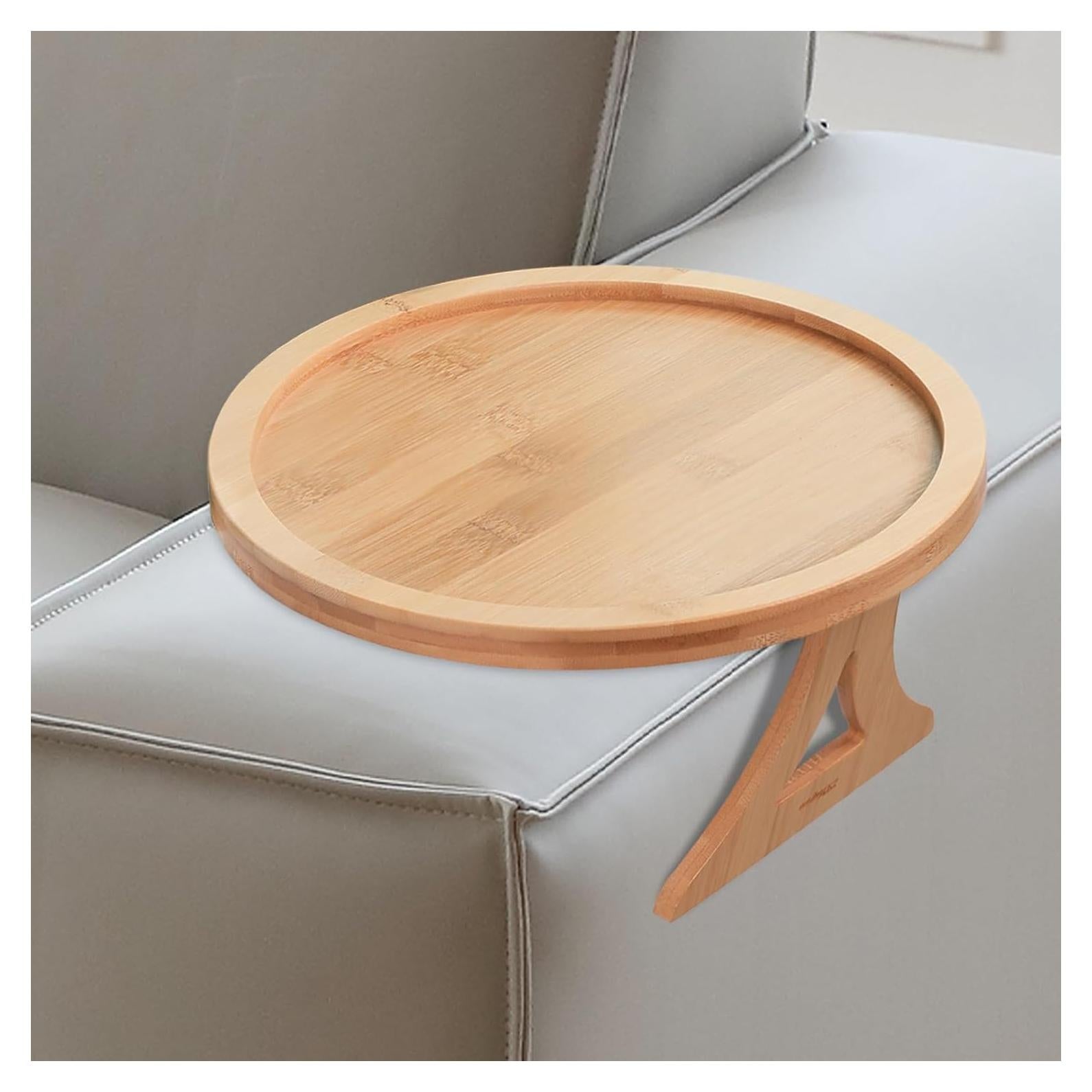 Bandeja de Brazo de Sofá ZTHapwa de Bambú Natural 25 cm