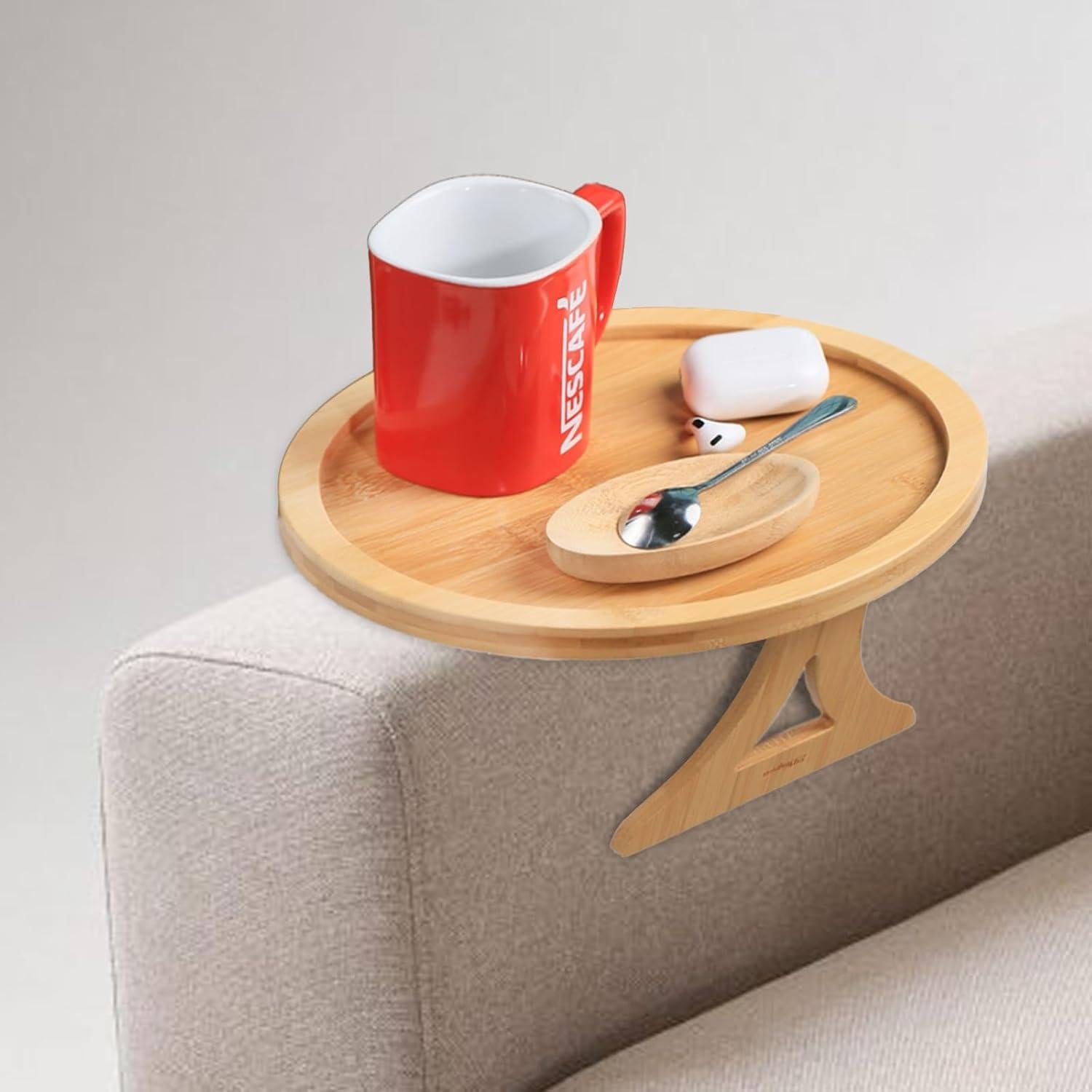 Bandeja de Brazo de Sofá ZTHapwa de Bambú Natural 25 cm