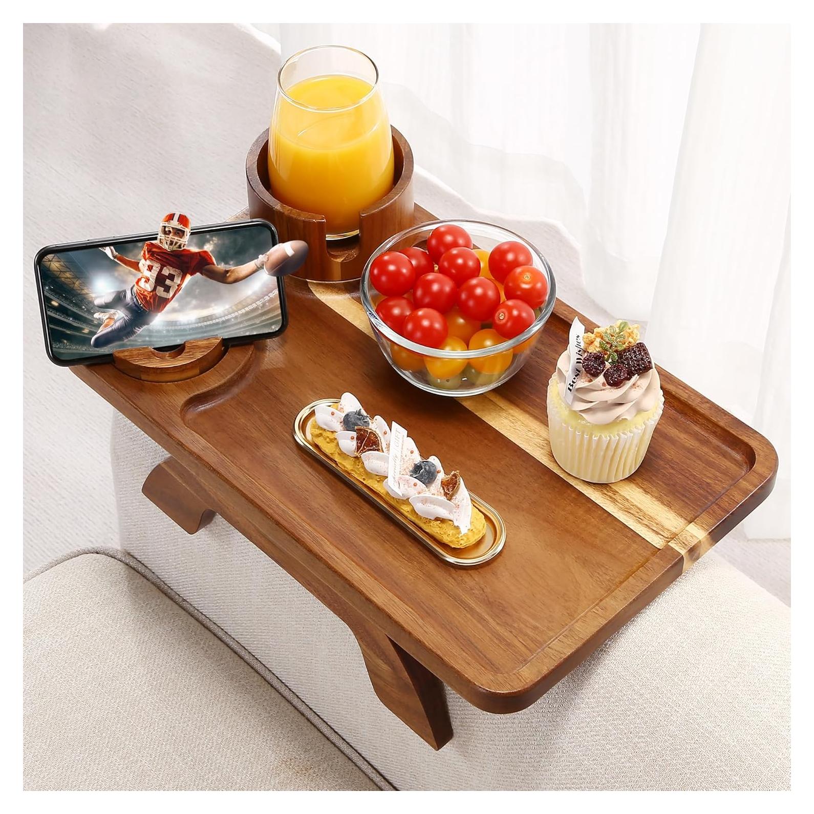 Mesa de Reposabrazos Acanacle de Madera de Acacia 39.1x24.9cm