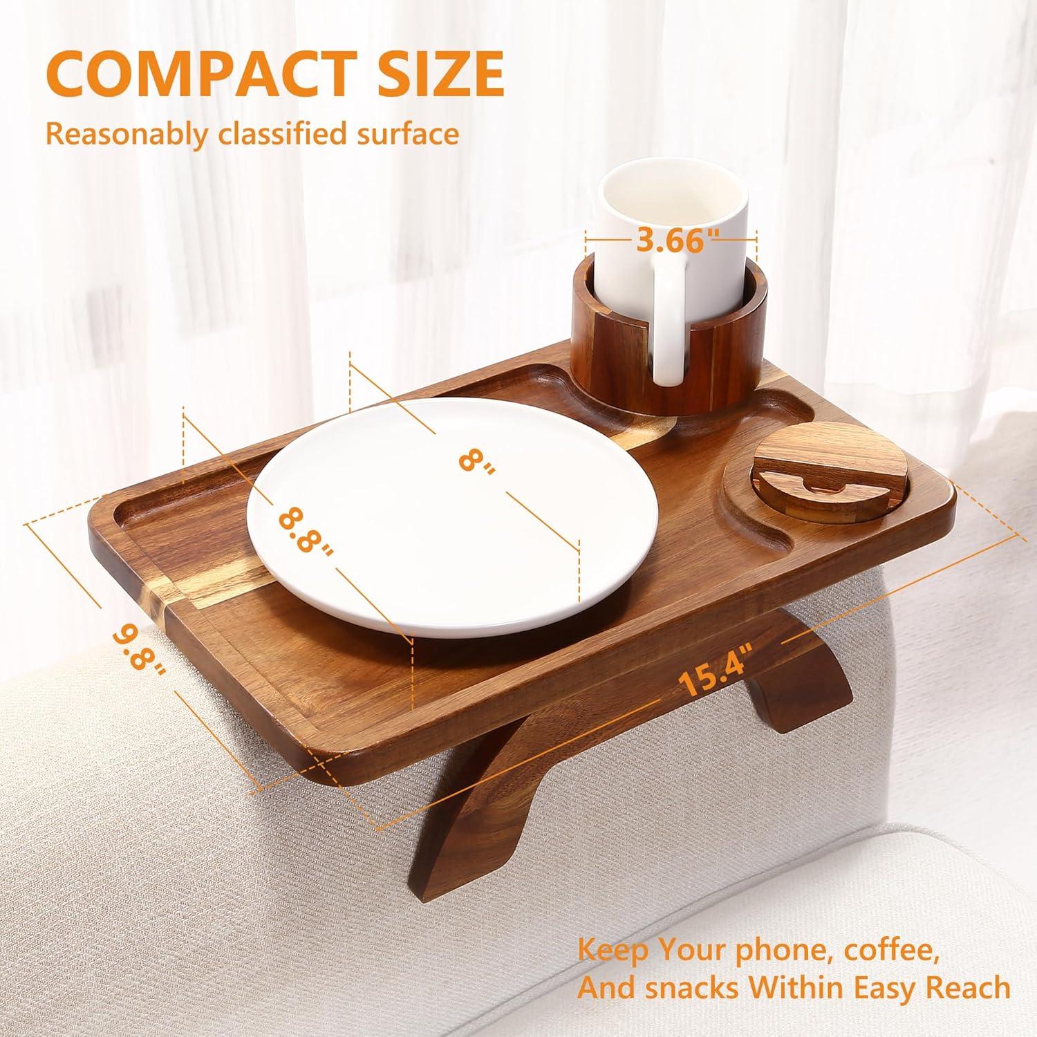 Mesa de Reposabrazos Acanacle de Madera de Acacia 39.1x24.9cm