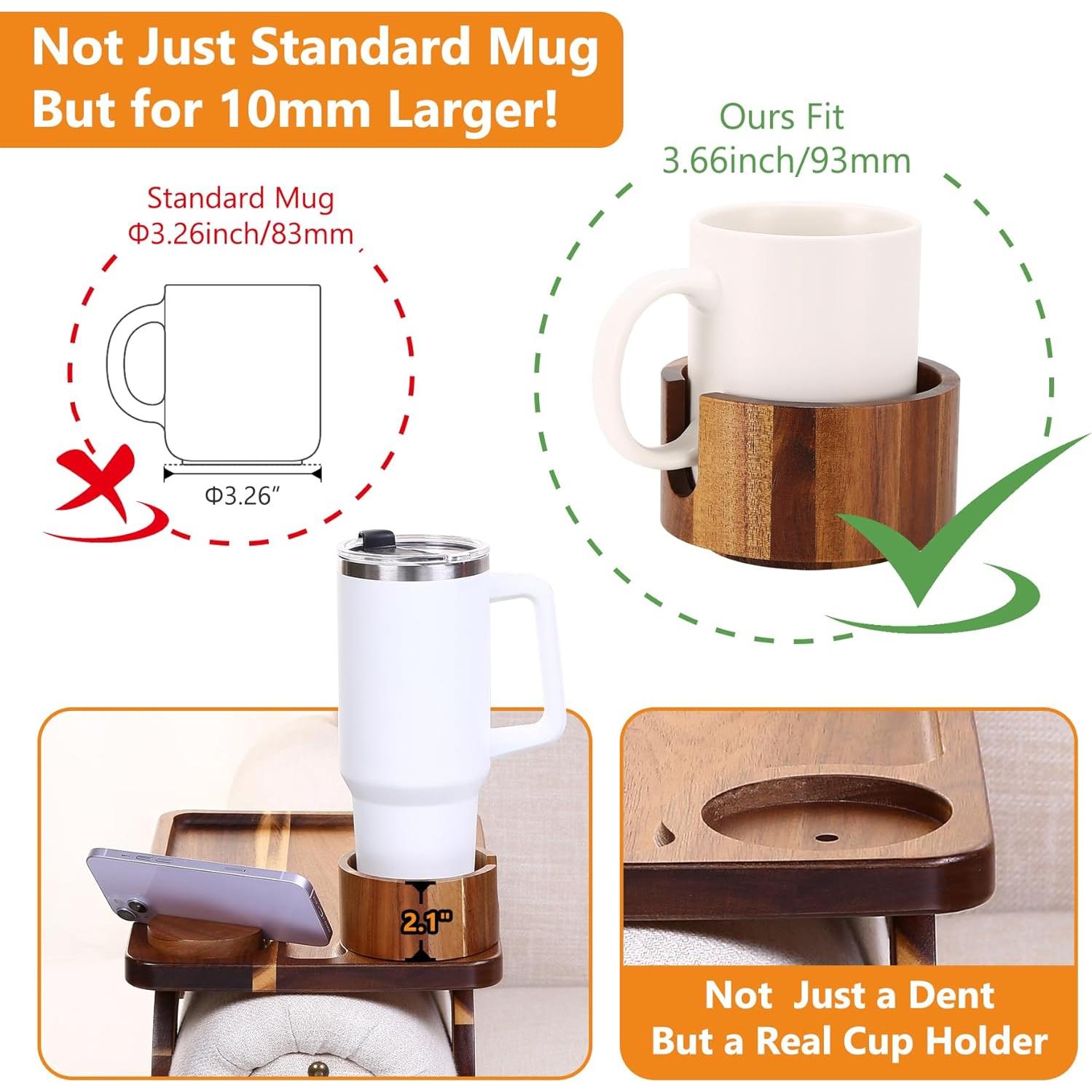 Mesa de Reposabrazos Acanacle de Madera de Acacia 39.1x24.9cm