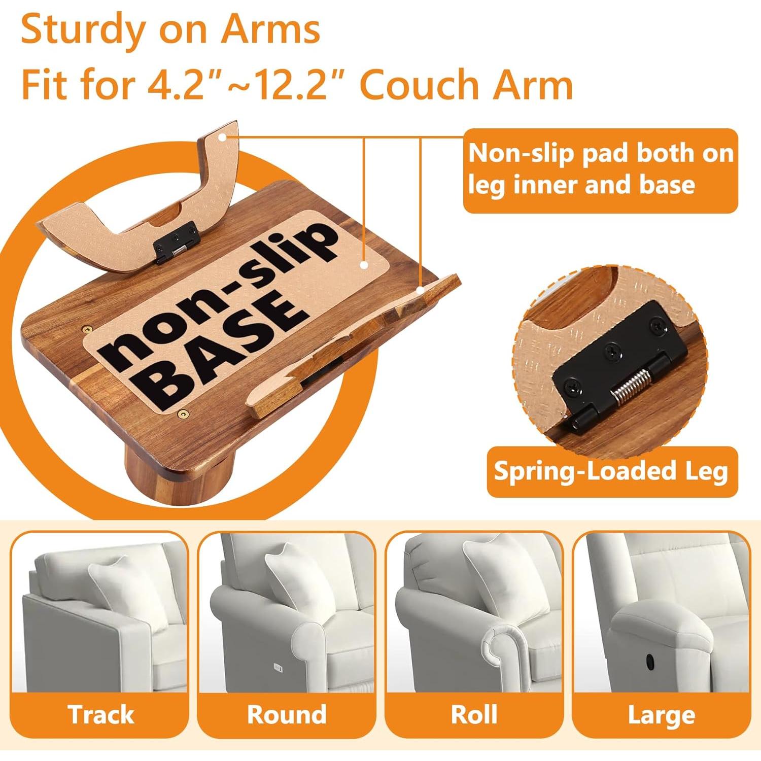 Mesa de Reposabrazos Acanacle de Madera de Acacia 39.1x24.9cm