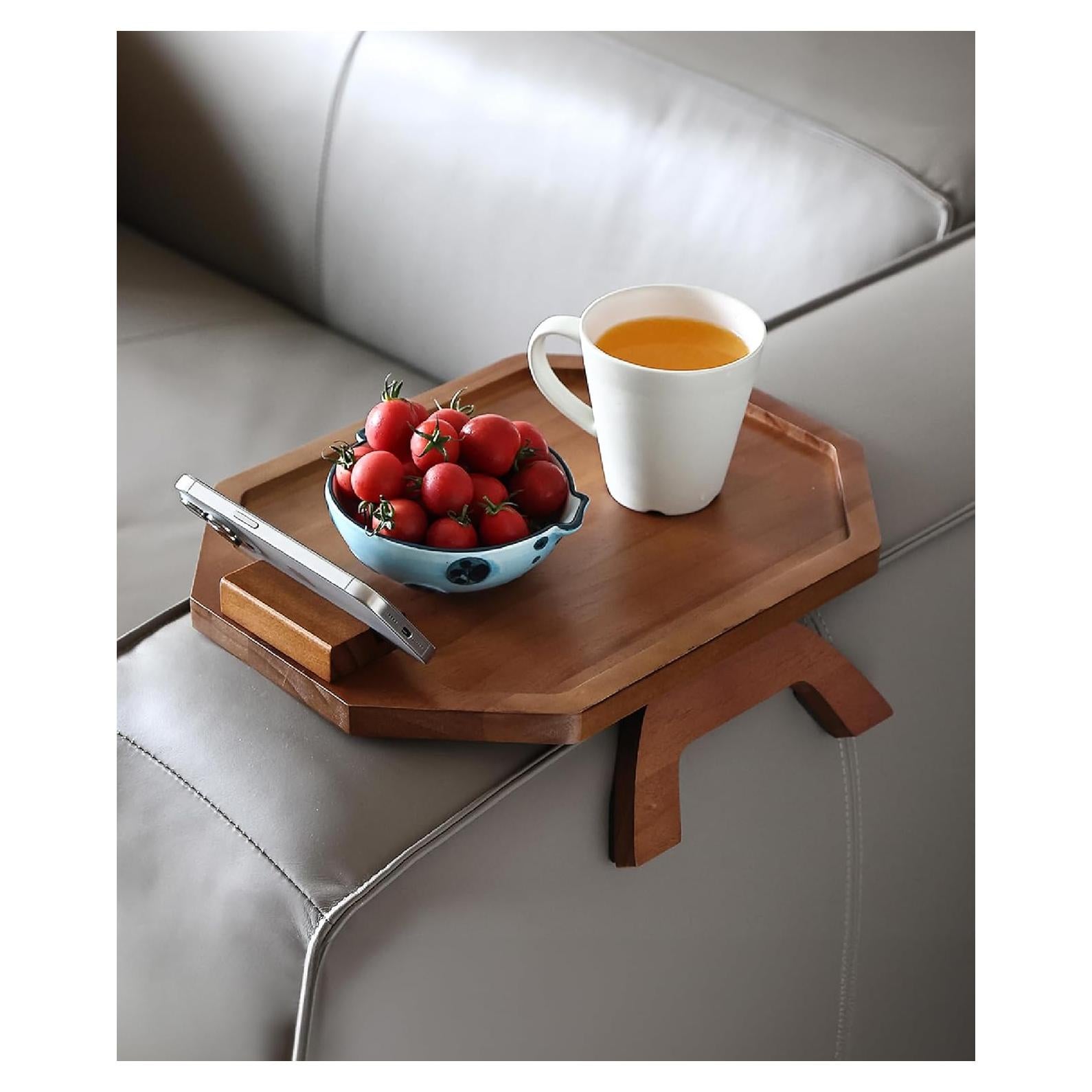 Bandeja para brazo de sofá BAMBOO LAND octagonal madera acacia