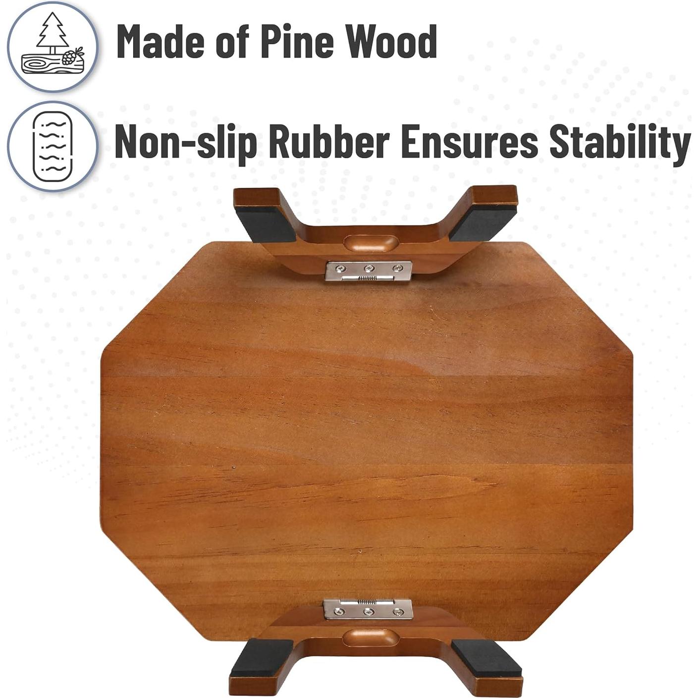 Bandeja para brazo de sofá BAMBOO LAND octagonal madera acacia