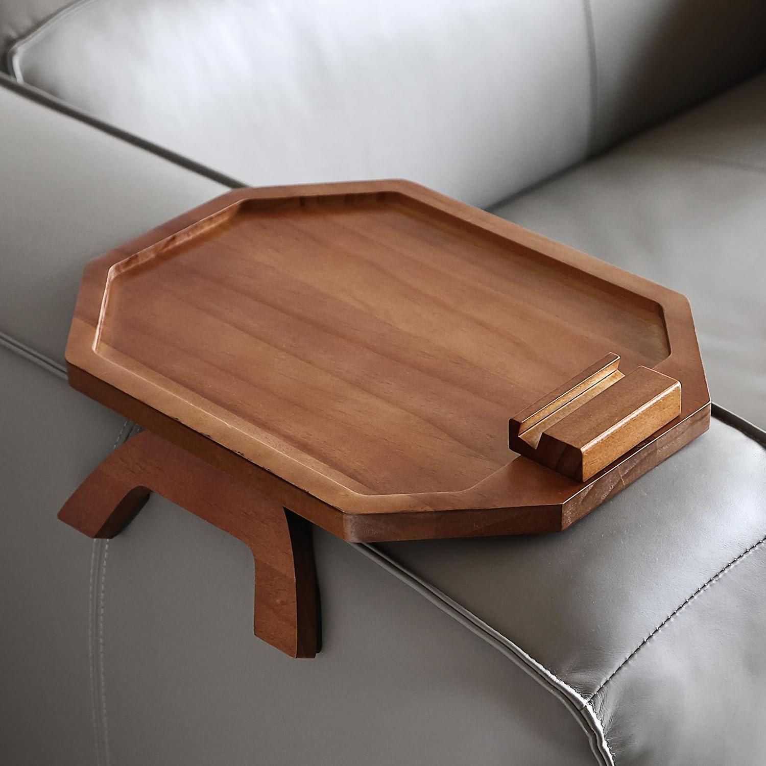 Bandeja para brazo de sofá BAMBOO LAND octagonal madera acacia