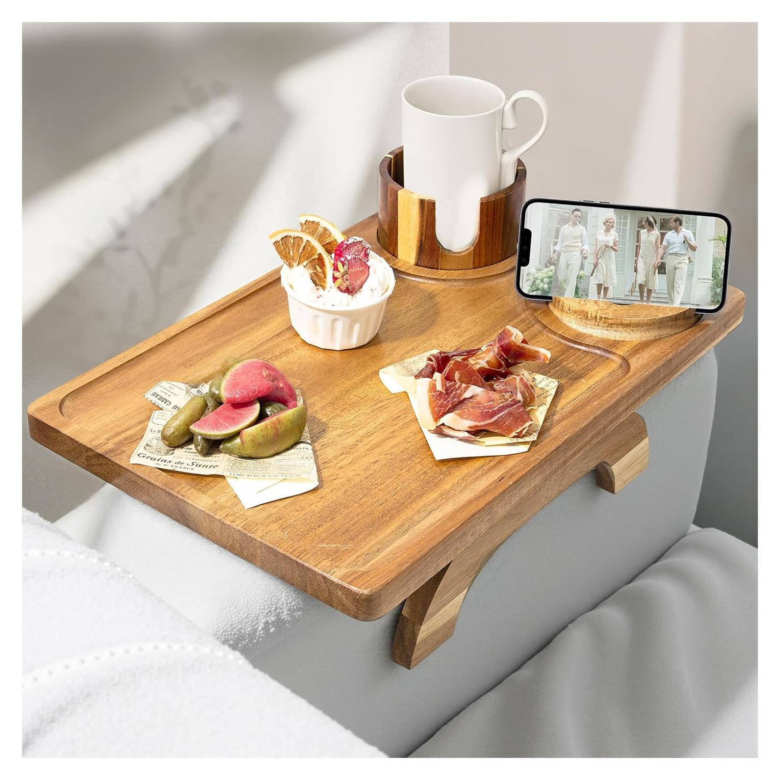 Mesa de Reposabrazos 3 en 1 Krbnk de Madera de Acacia