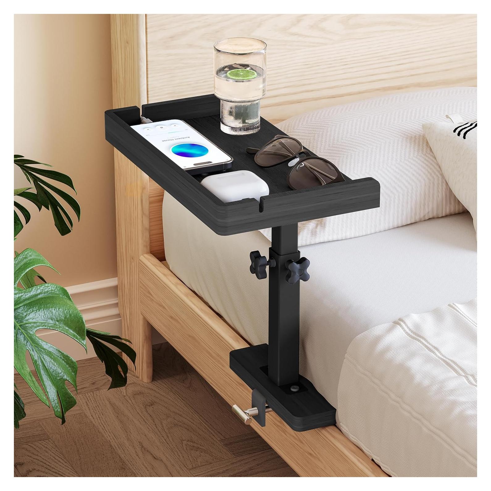 Estante Lateral Ajustable Wealone de Bambú para Cama