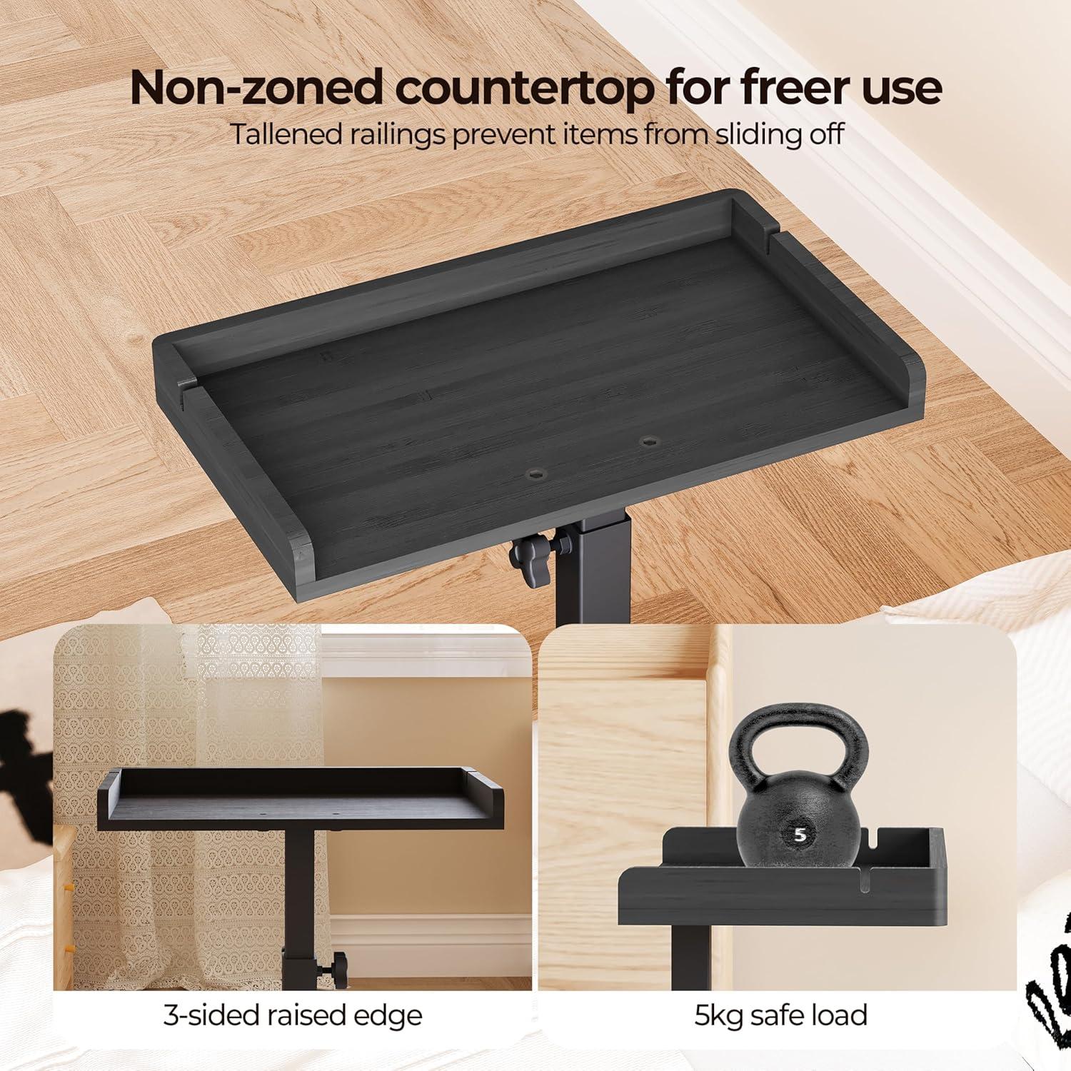 Estante Lateral Ajustable Wealone de Bambú para Cama