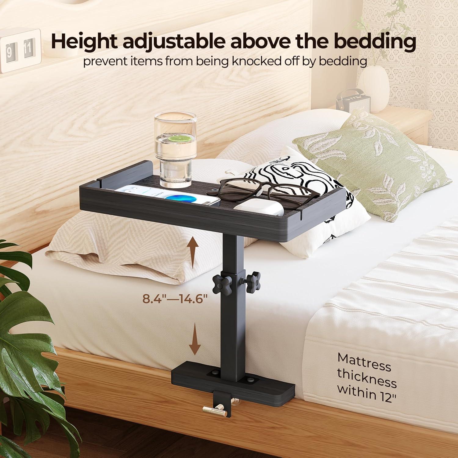 Estante Lateral Ajustable Wealone de Bambú para Cama