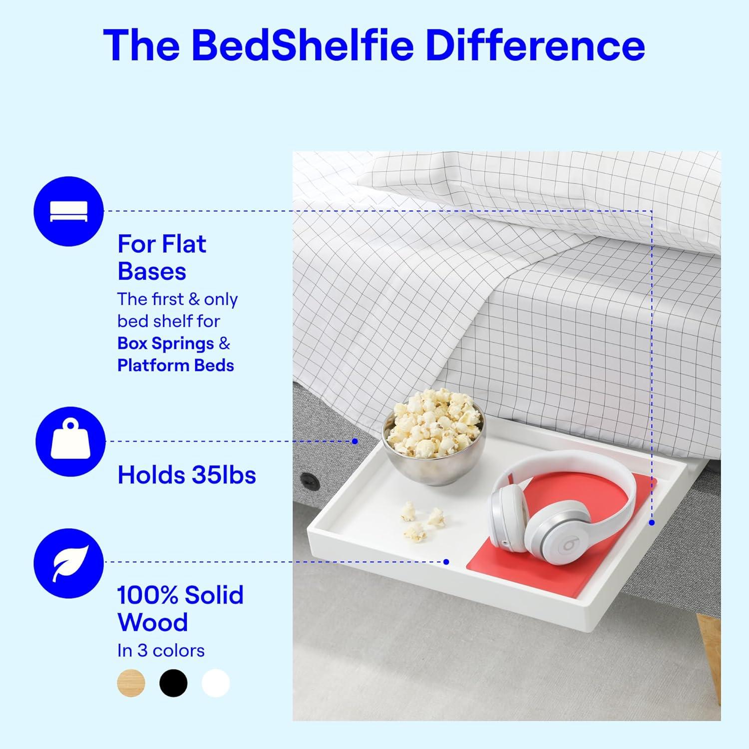 Estante de Cama BedShelfie Slide Blanco 34.9x24.1cm