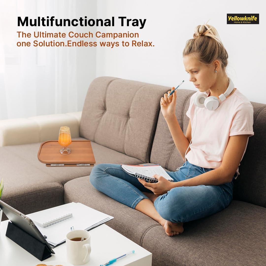 Mesa de bandeja para brazo de sofá Yellowknife - Madera de bambú