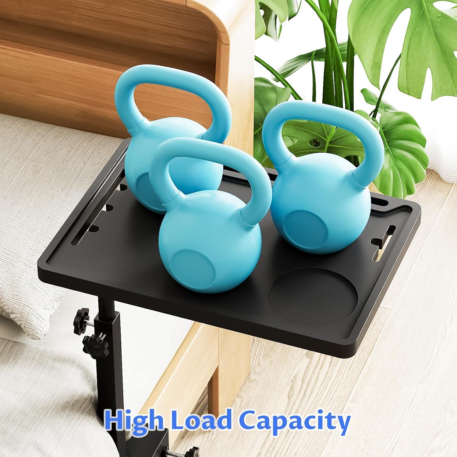 Estante de Cama NiHome Ajustable con Bandeja Plegable Negra