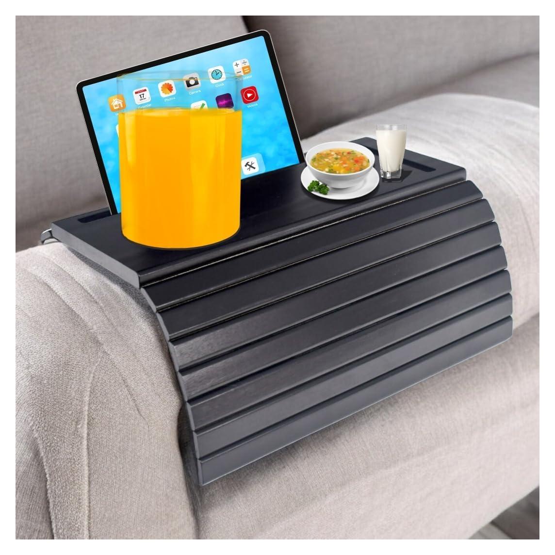 Mesa de bandeja para sofá de bambú Tribal Club - Antideslizante