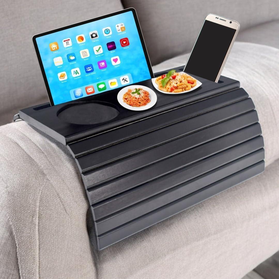 Mesa de bandeja para sofá de bambú Tribal Club - Antideslizante