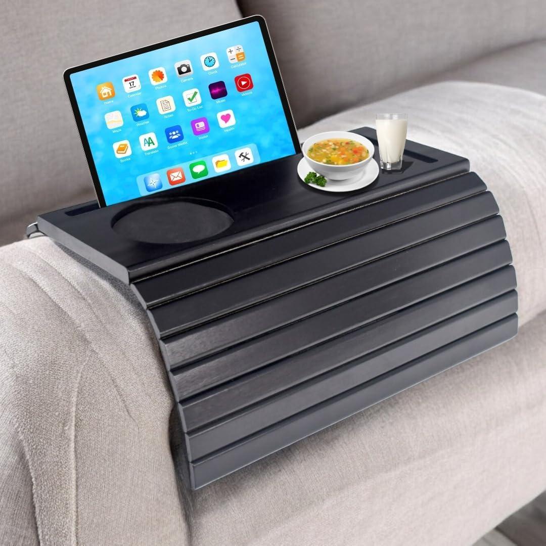 Mesa de bandeja para sofá de bambú Tribal Club - Antideslizante