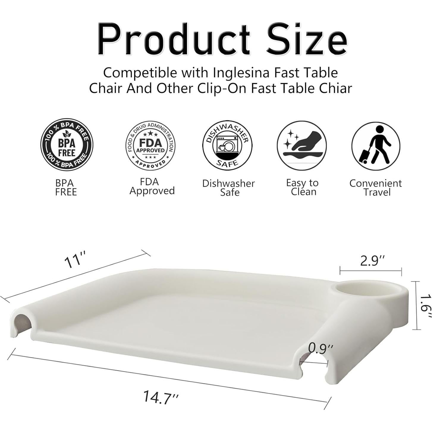 Bandeja de Comedor para Bebés Inglesina Fast - Silicona Blanca