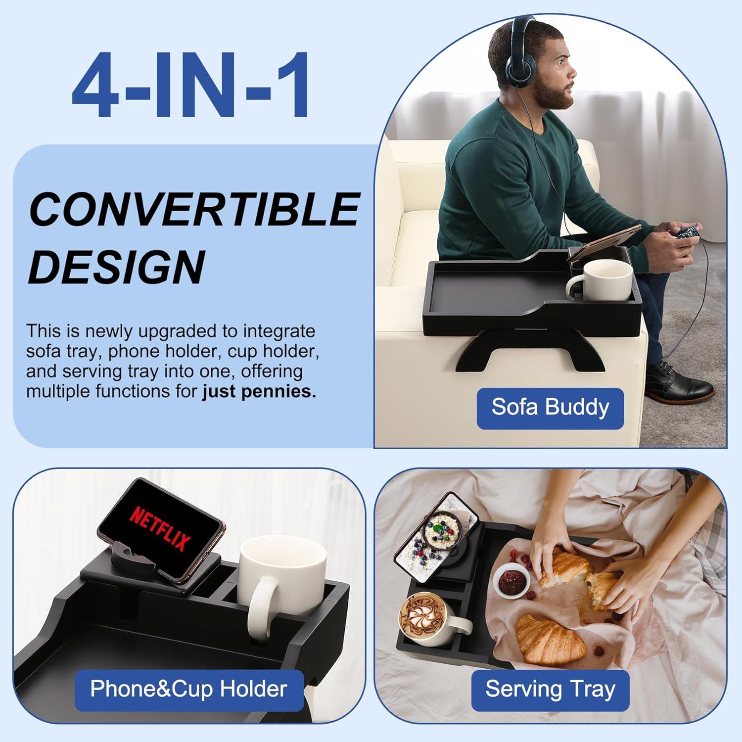 Mesa de bandeja para brazo de sofá AISONGDONG XD3925 4 en 1