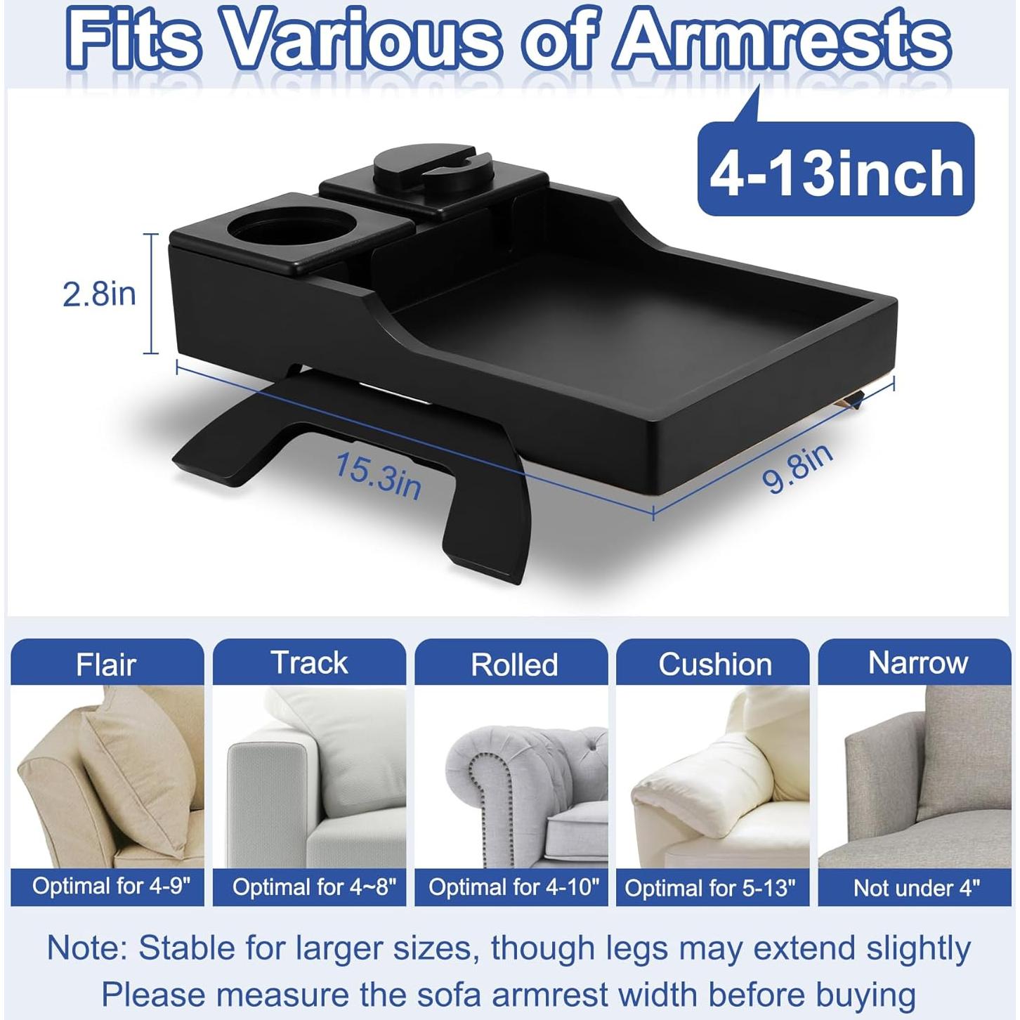 Mesa de bandeja para brazo de sofá AISONGDONG XD3925 4 en 1