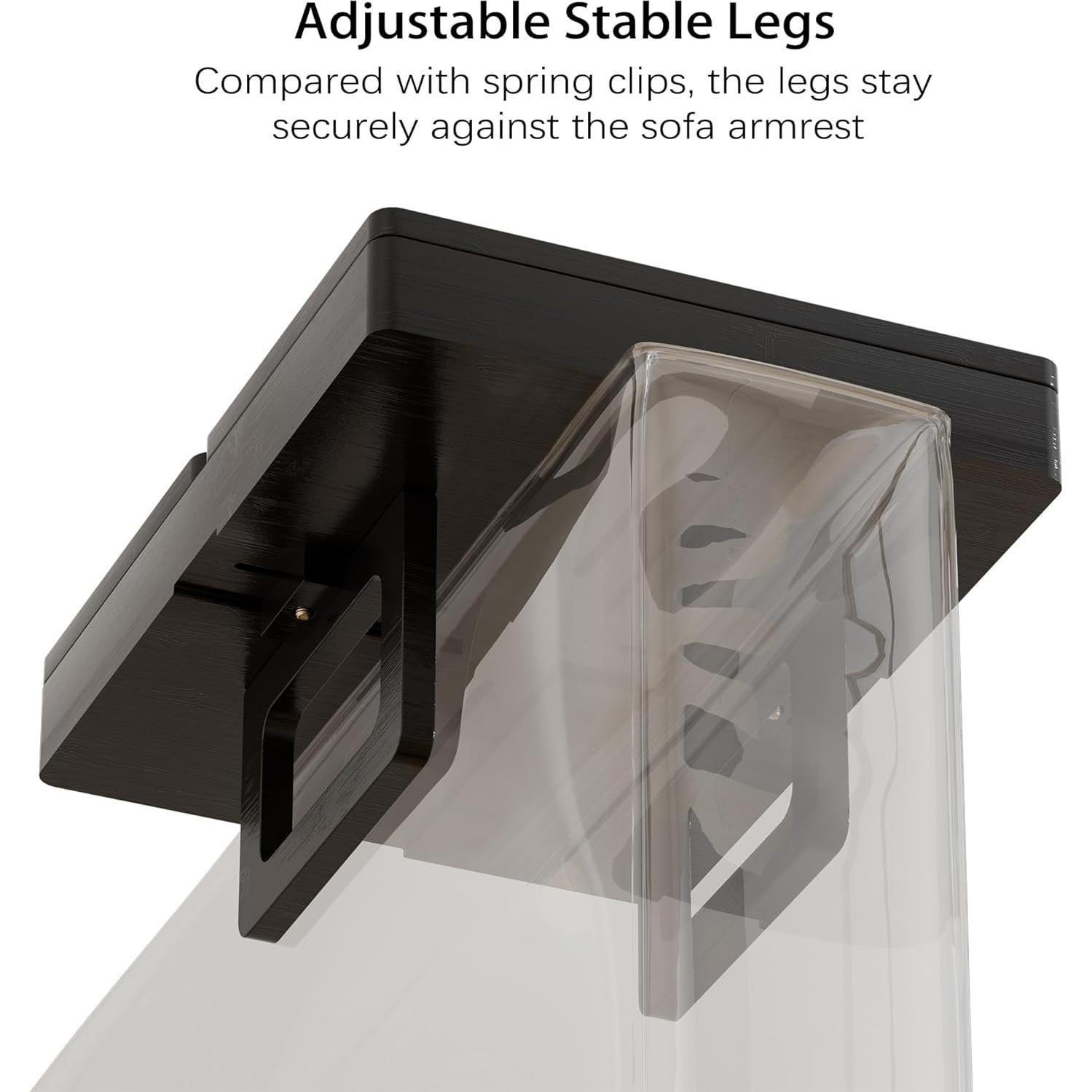 Bandeja para Brazo de Sofá Ollieroo de Bambú Ajustable Negra