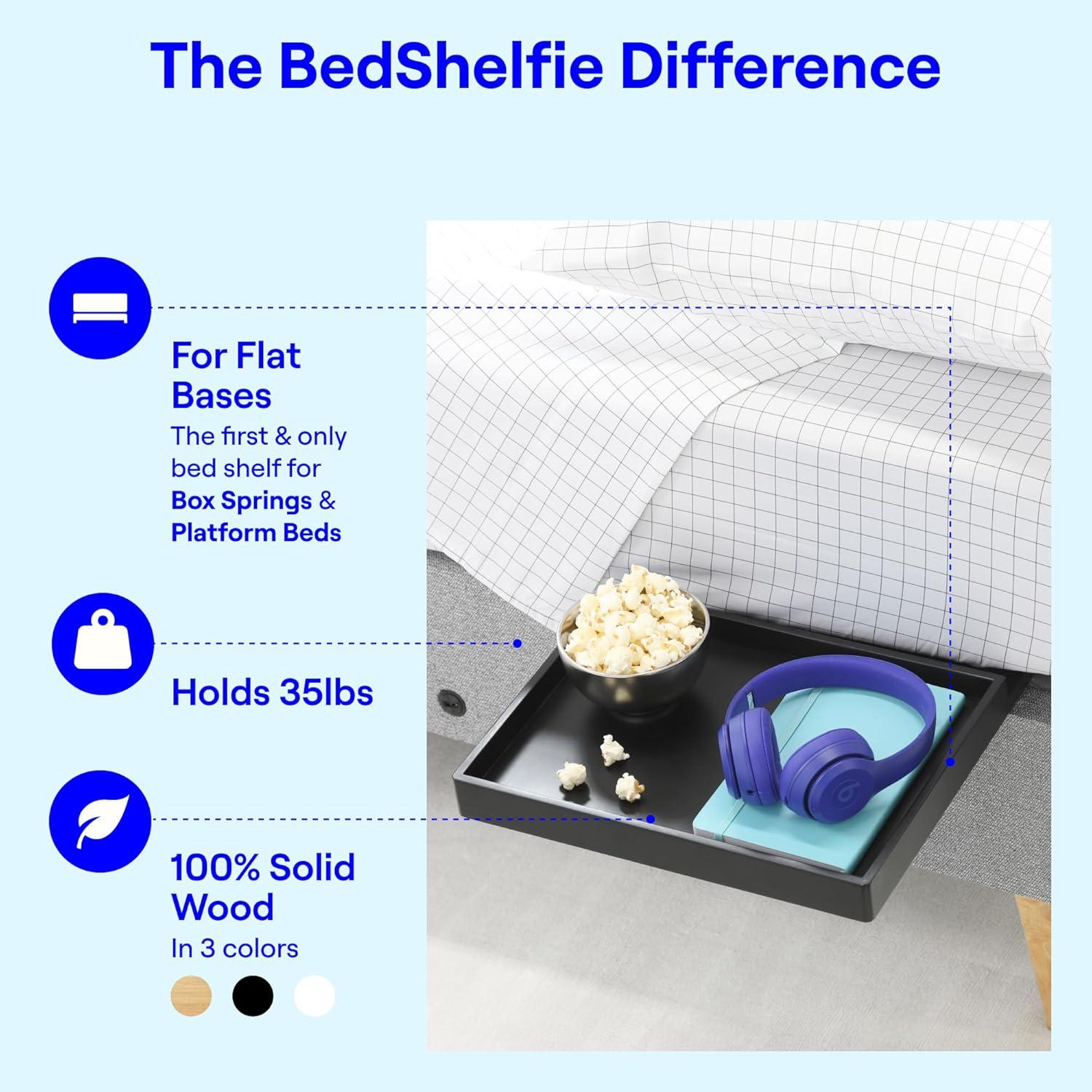 Estante de Cama BedShelfie Slide Negro 34.92x24.13cm