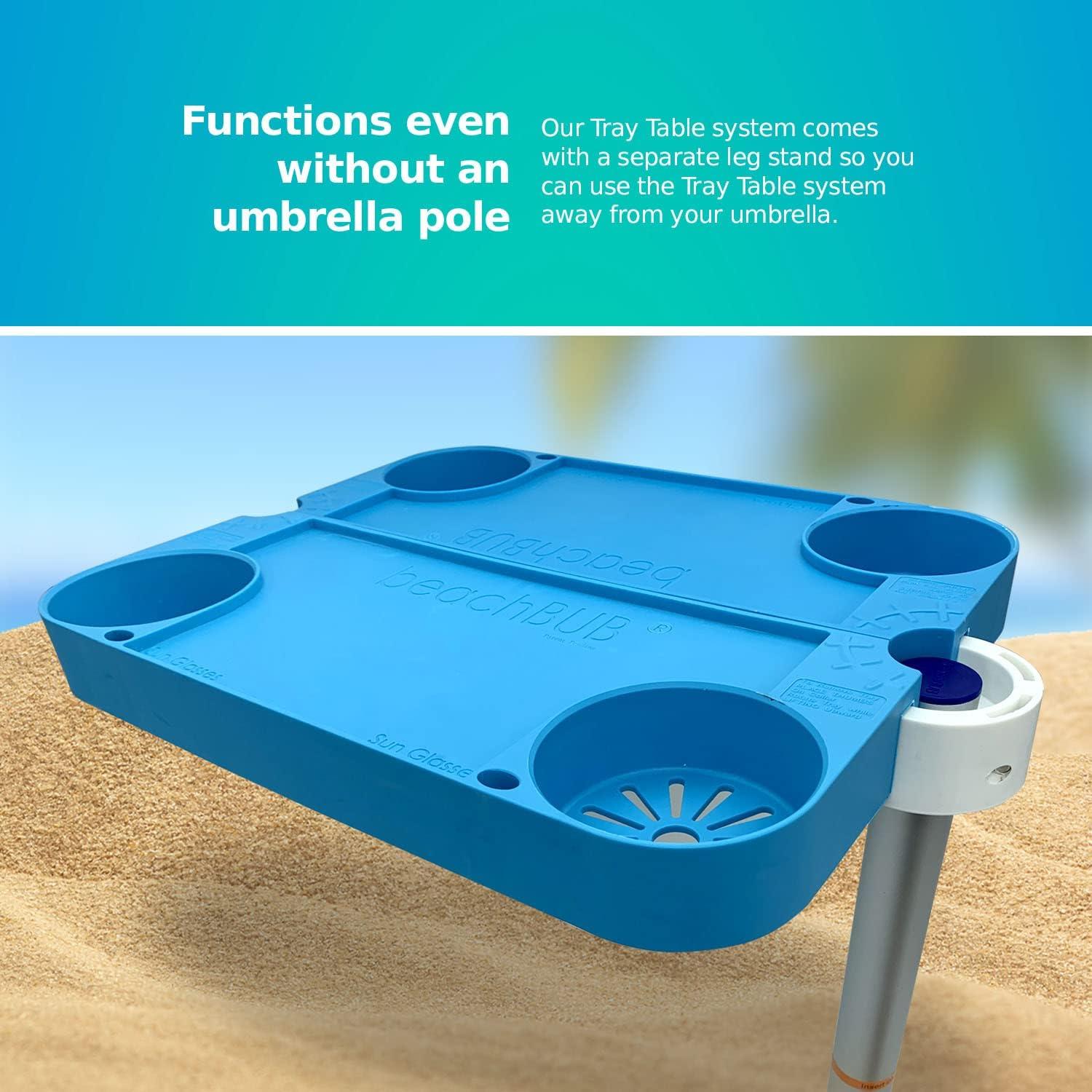 Mesa Tray BeachBUB con 2 Mesas y 4 Soportes para Vasos