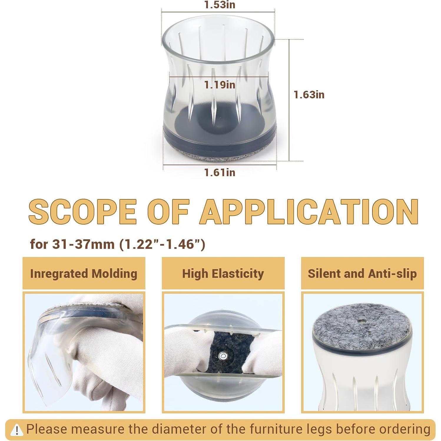 24 Protectores de Suelo Silicona y Fieltro HOME MASTER