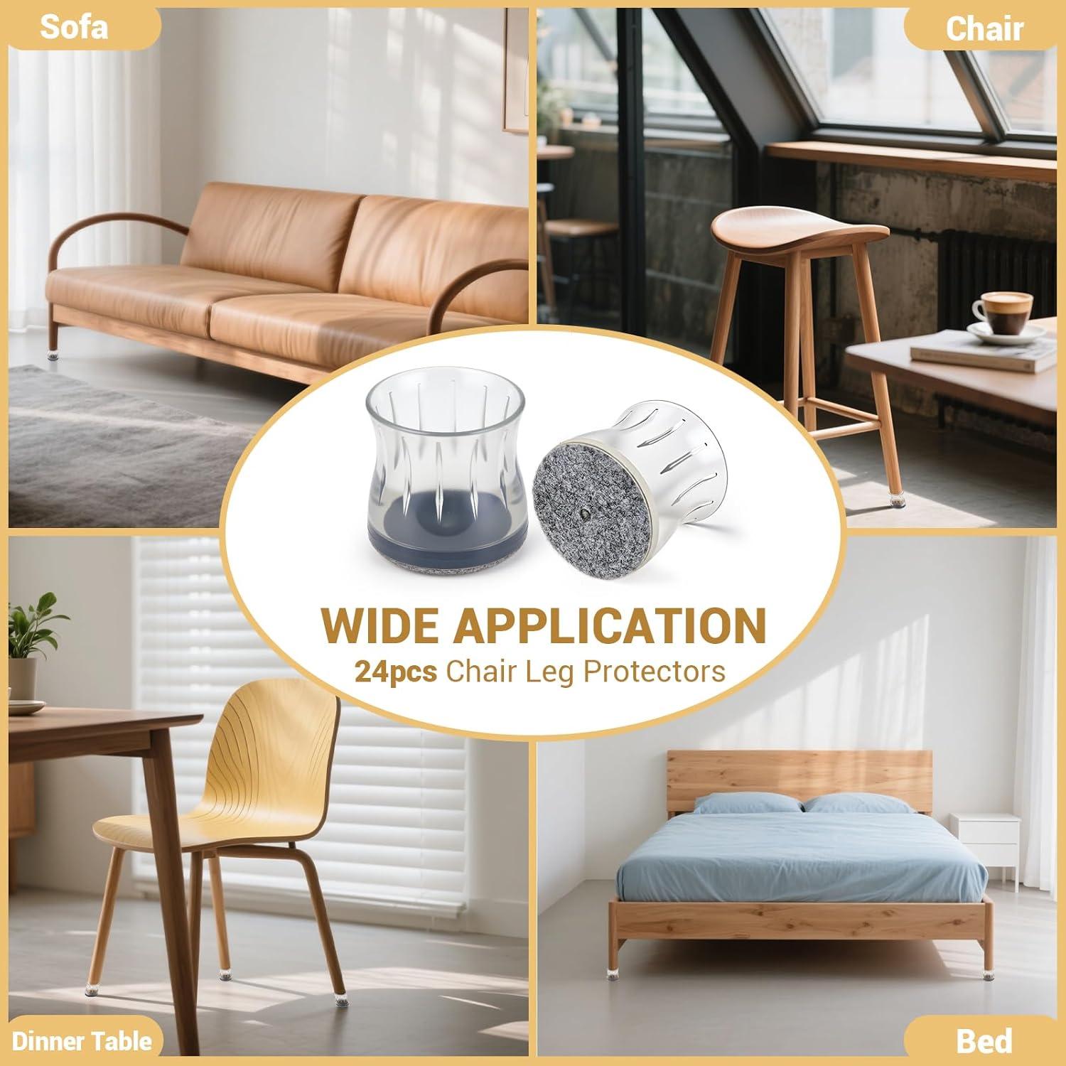 24 Protectores de Suelo Silicona y Fieltro HOME MASTER