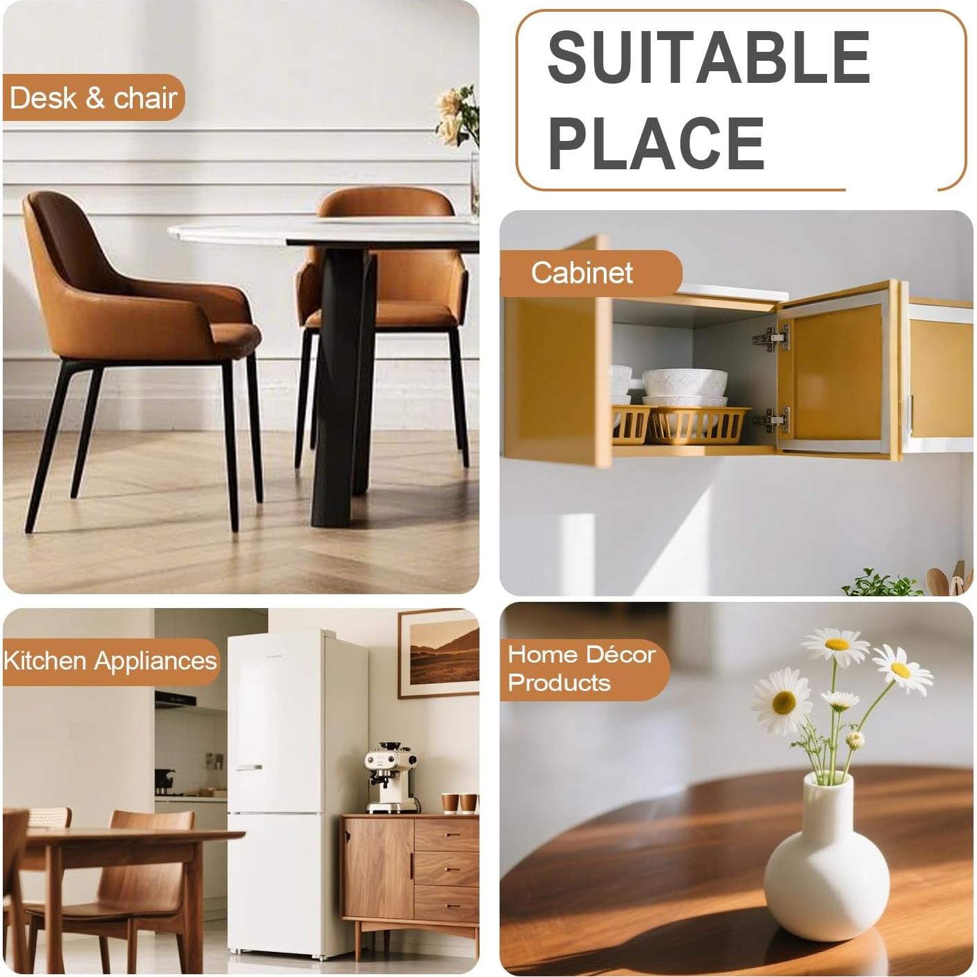 48 Almohadillas de Fieltro YOESSA para Muebles Marrón 25mm