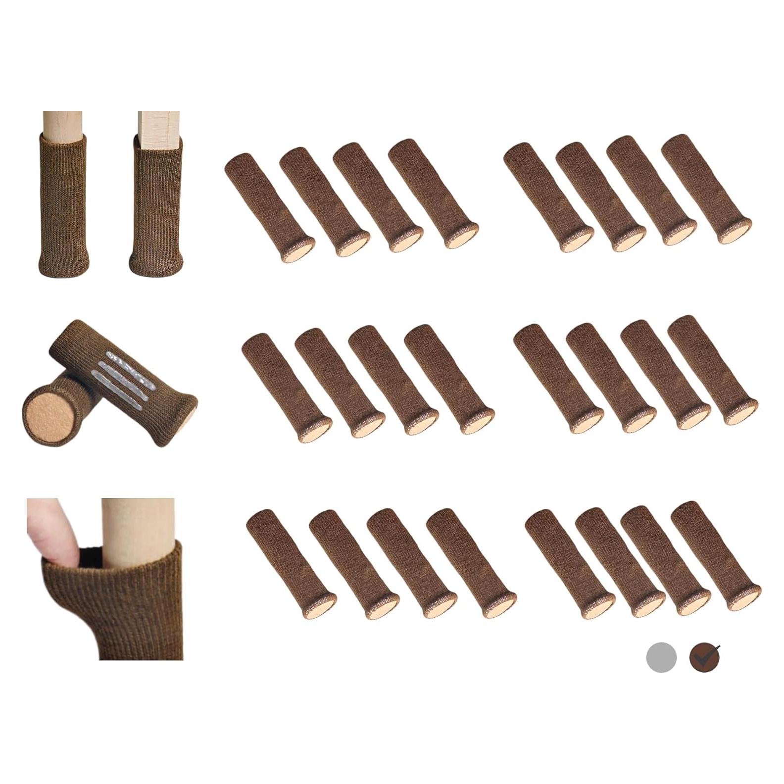 Fundas Elásticas para Patas de Sillas Luspira 24 Unidades Marrón