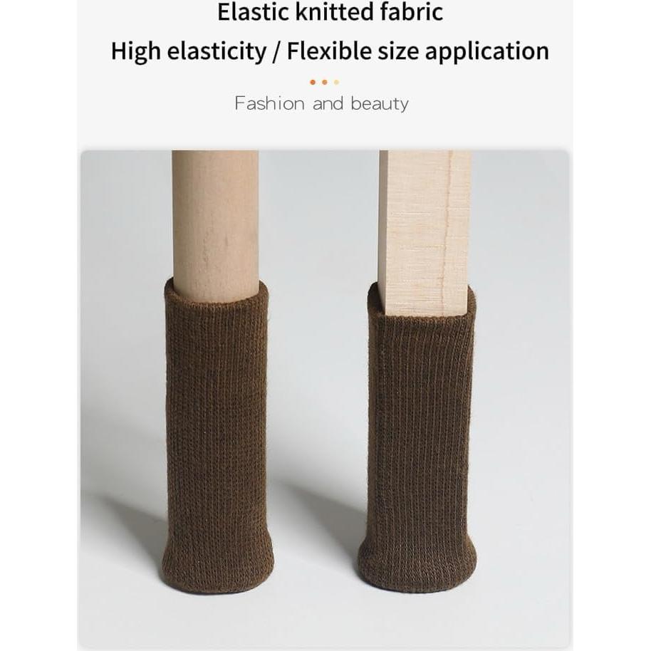 Fundas Elásticas para Patas de Sillas Luspira 24 Unidades Marrón