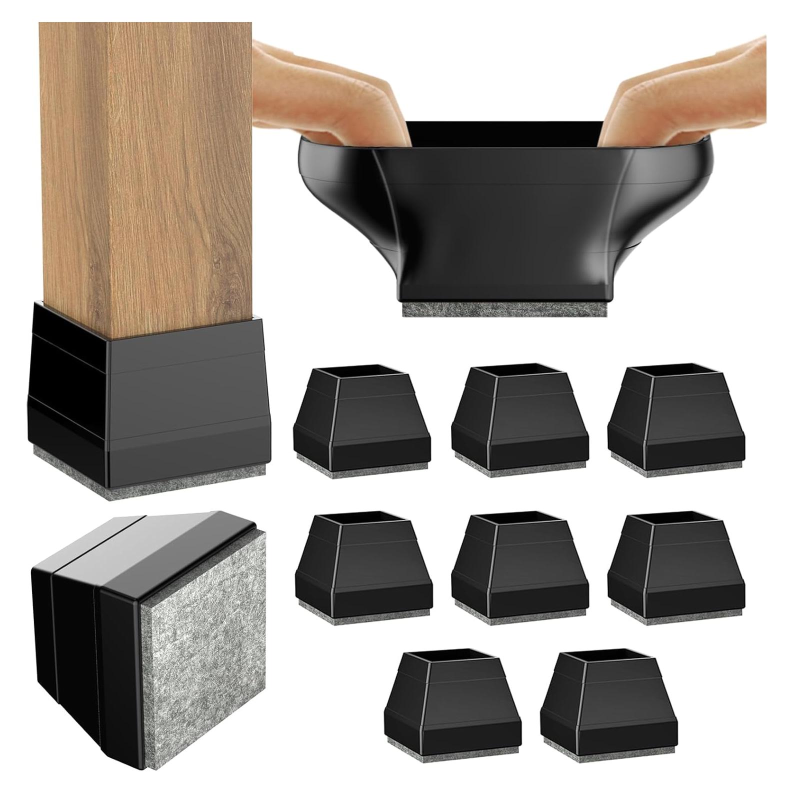Protectores de patas de silla CHWM 8 piezas silicona fieltro negro